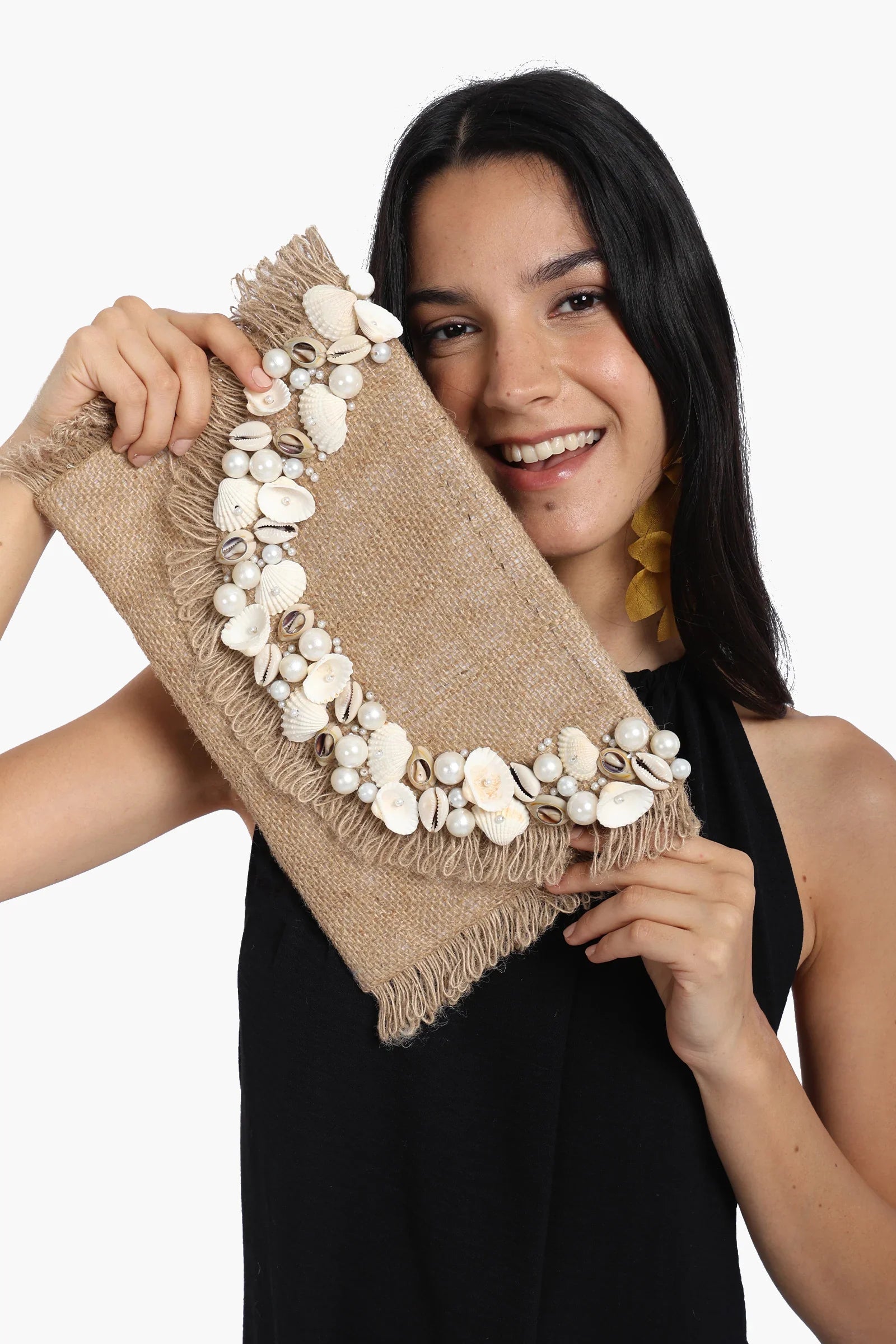 Envelope Clutch with Shell & Pearl