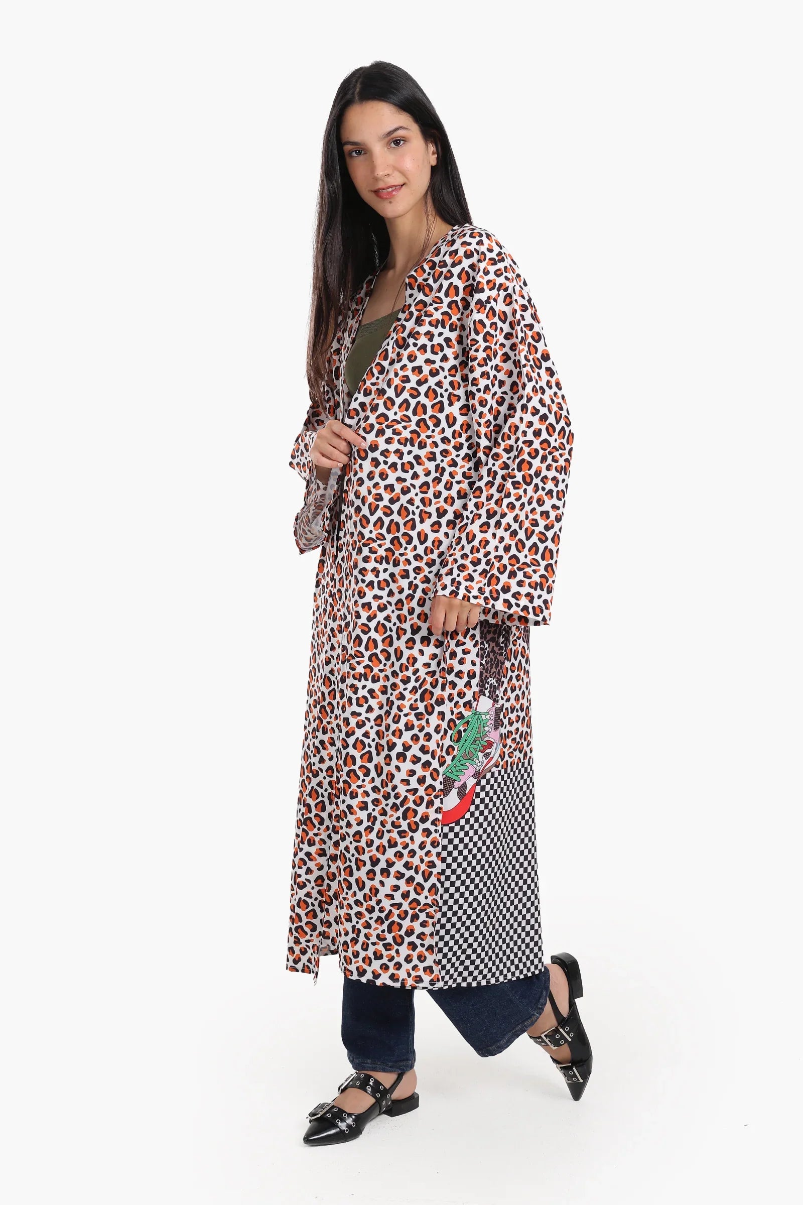 كيمونو منقوش ملون