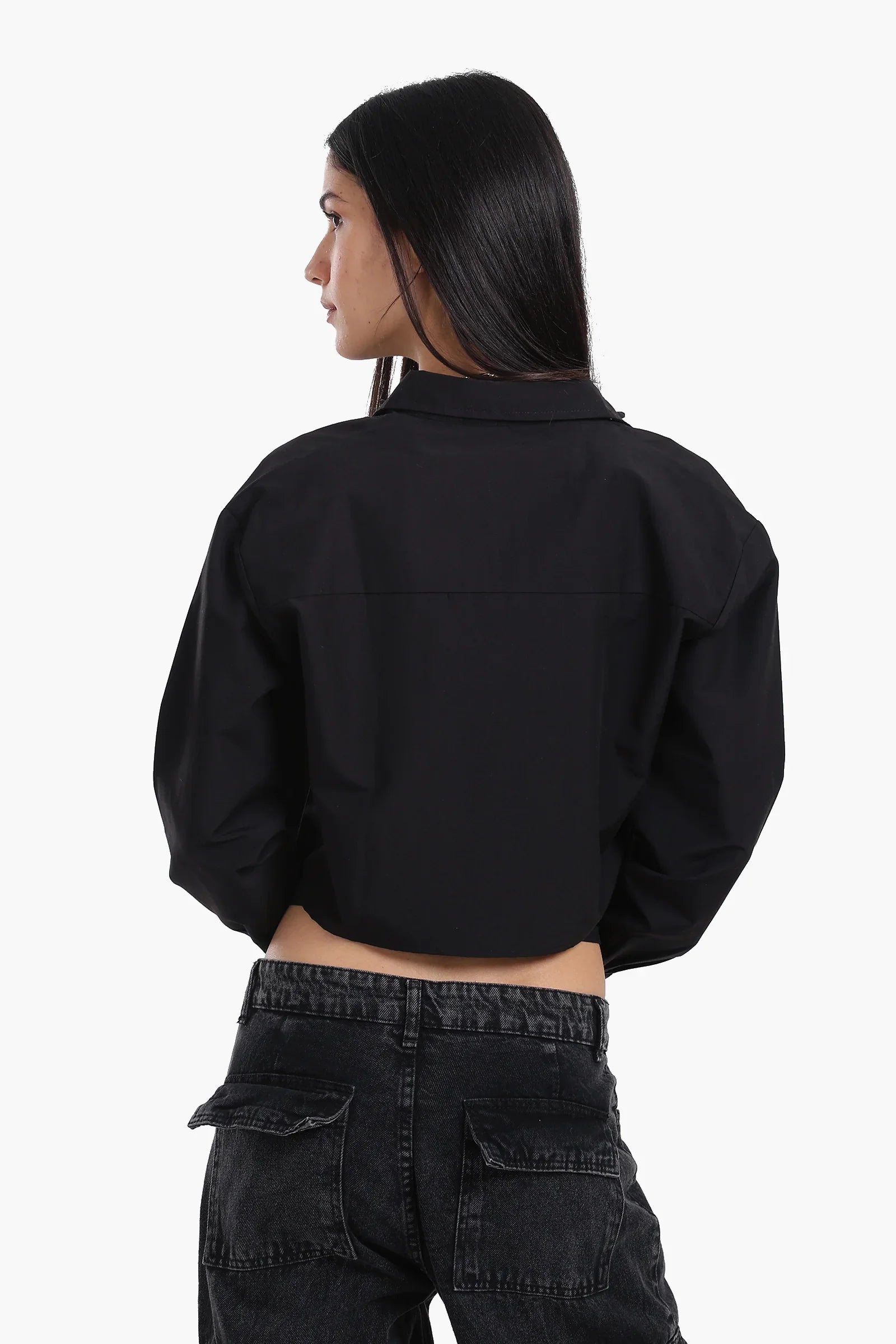 Dropped Shoulder Cropped Shirt