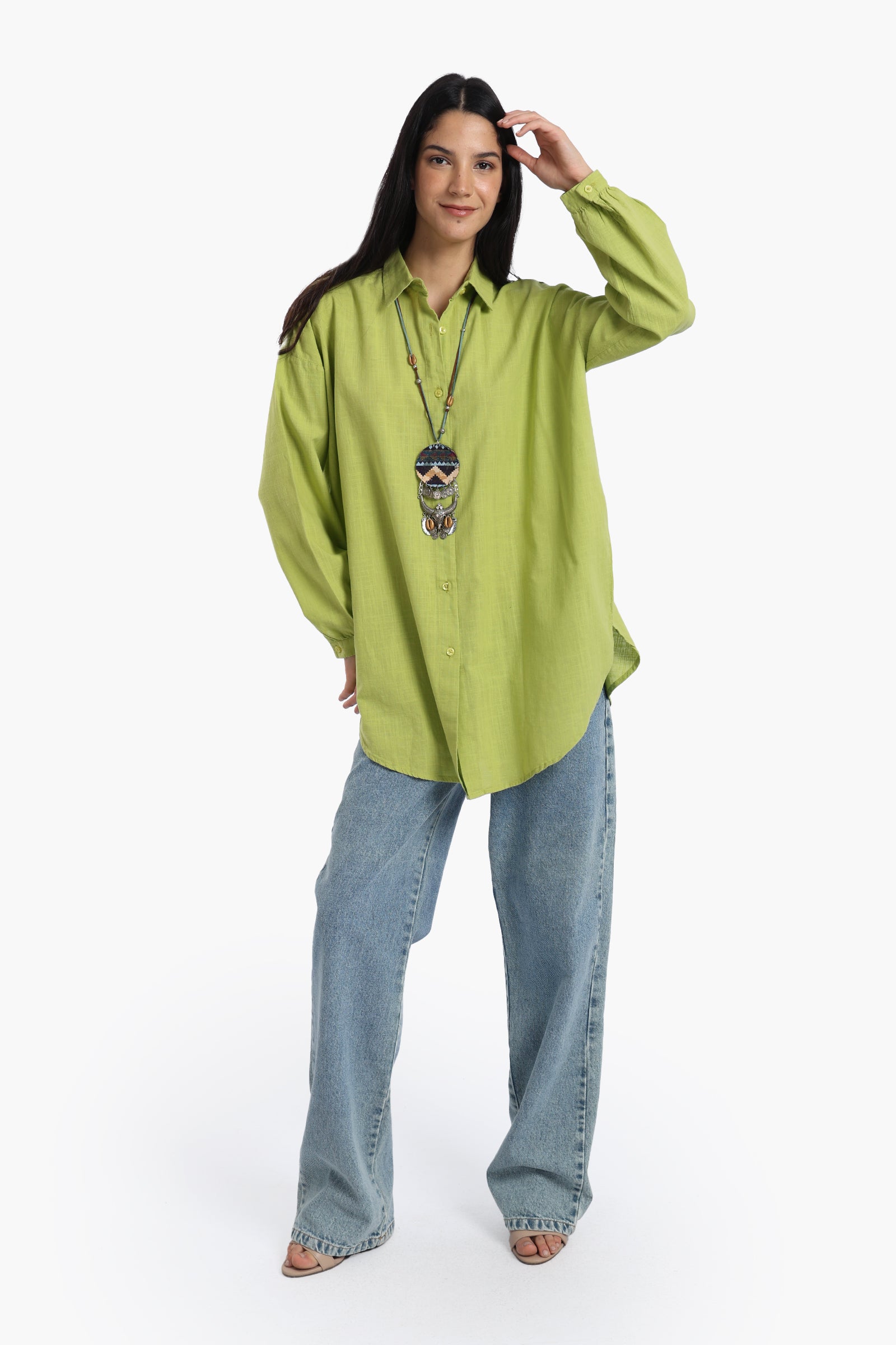 Linen Dropped Shoulder Shirt