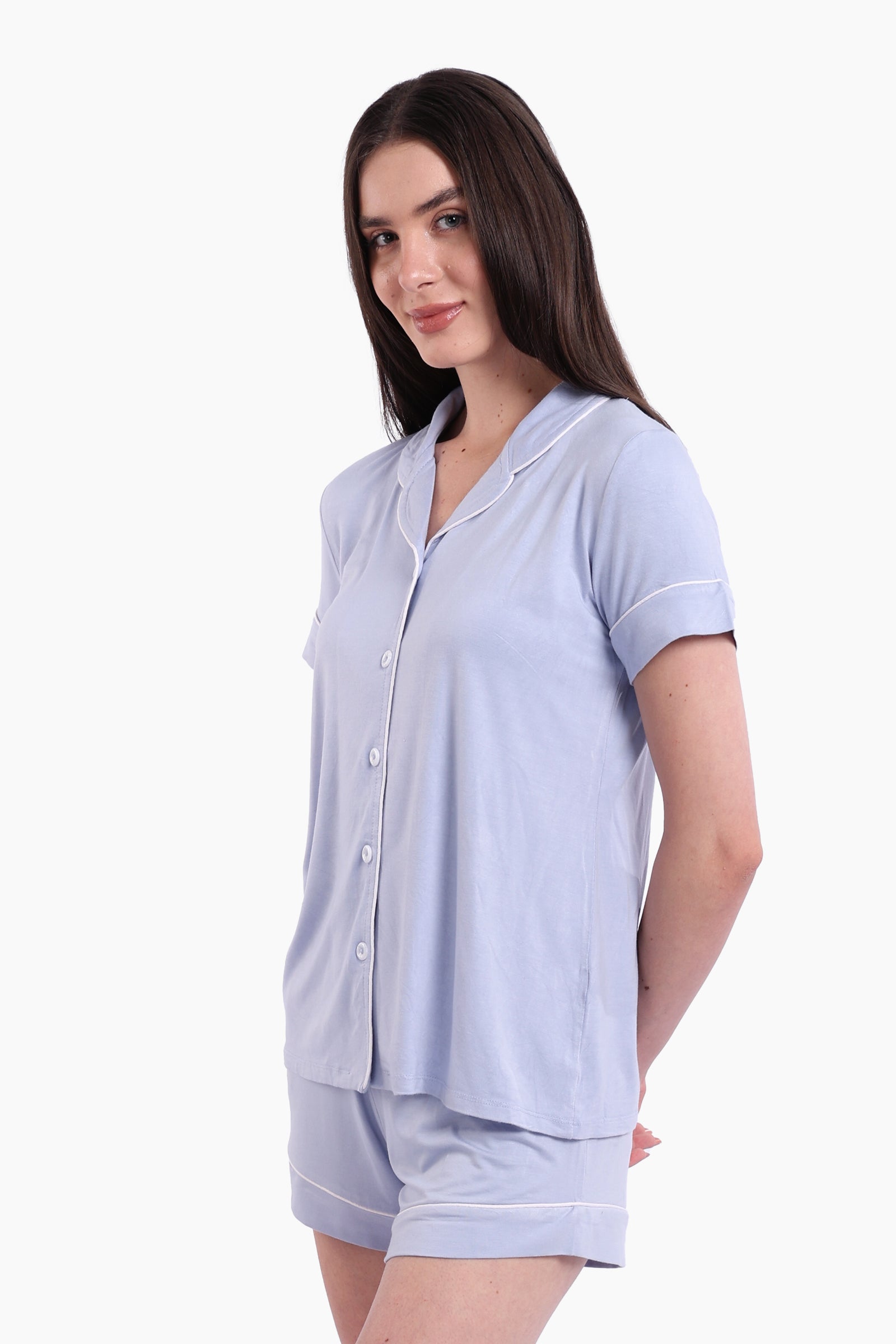 Color Piping Poplin Pyjama Set