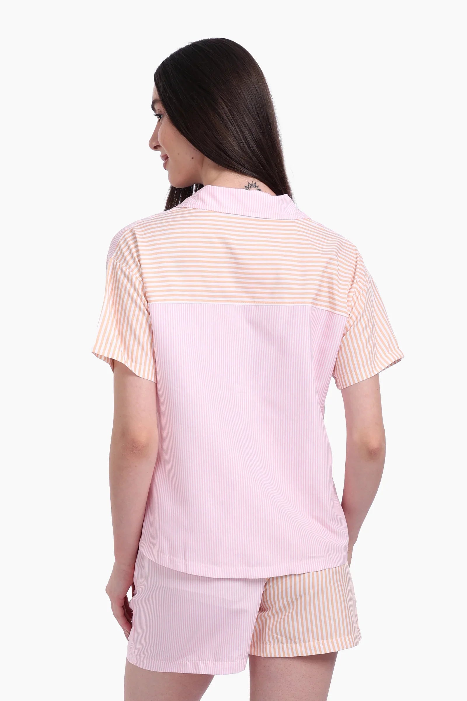 Striped Color Block Pyjama Set