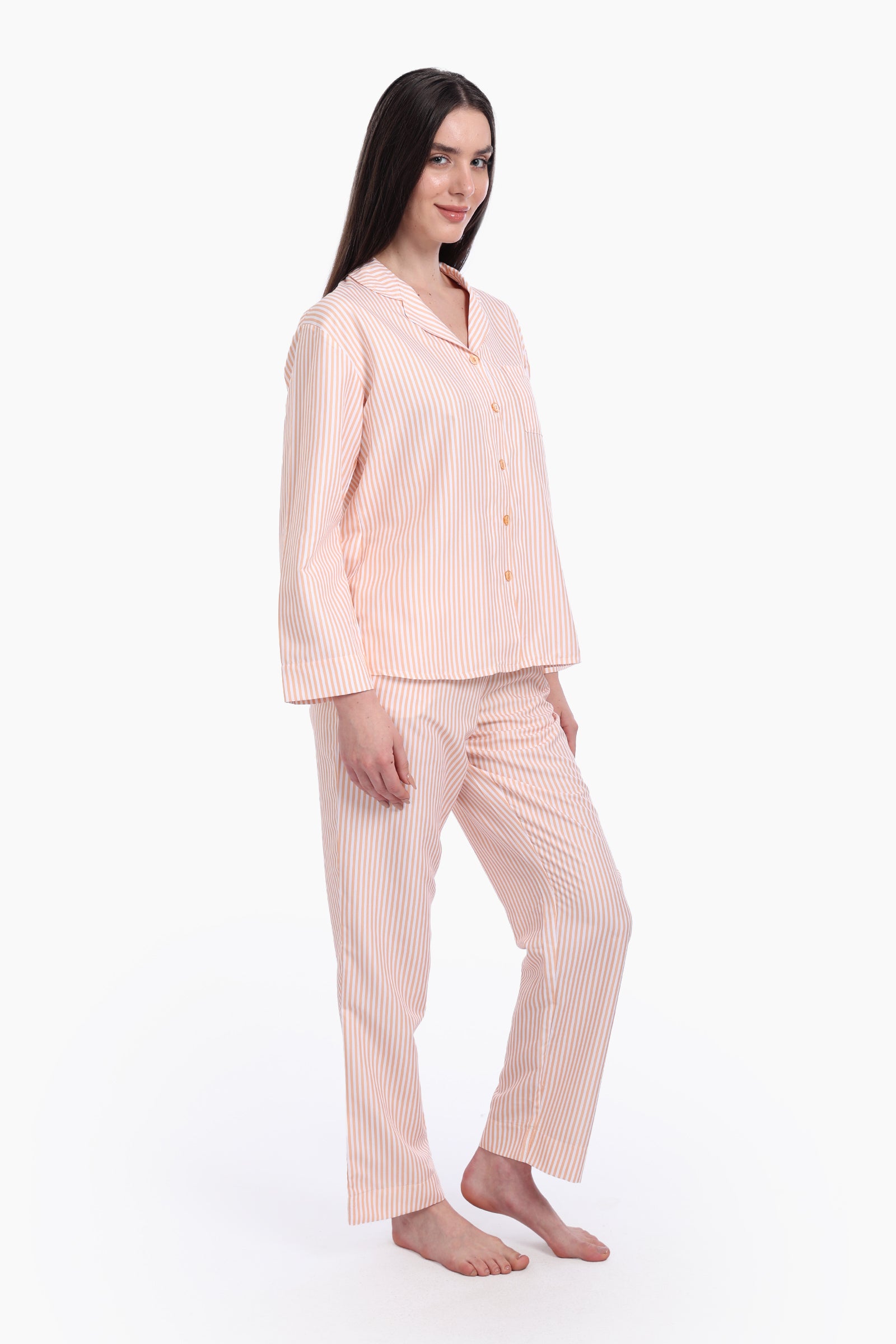 Pyjama Set with Orange Stripes