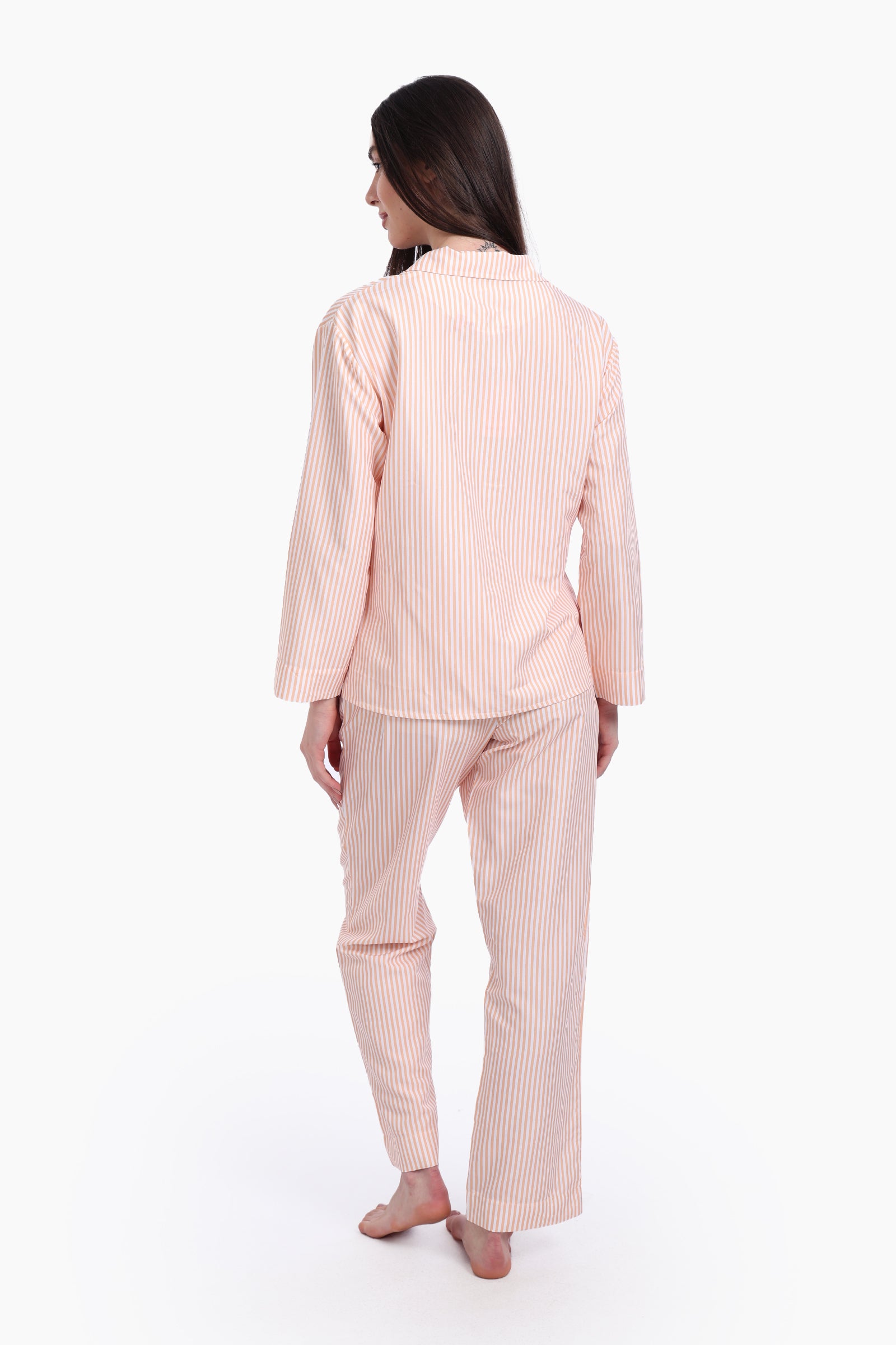 Pyjama Set with Orange Stripes