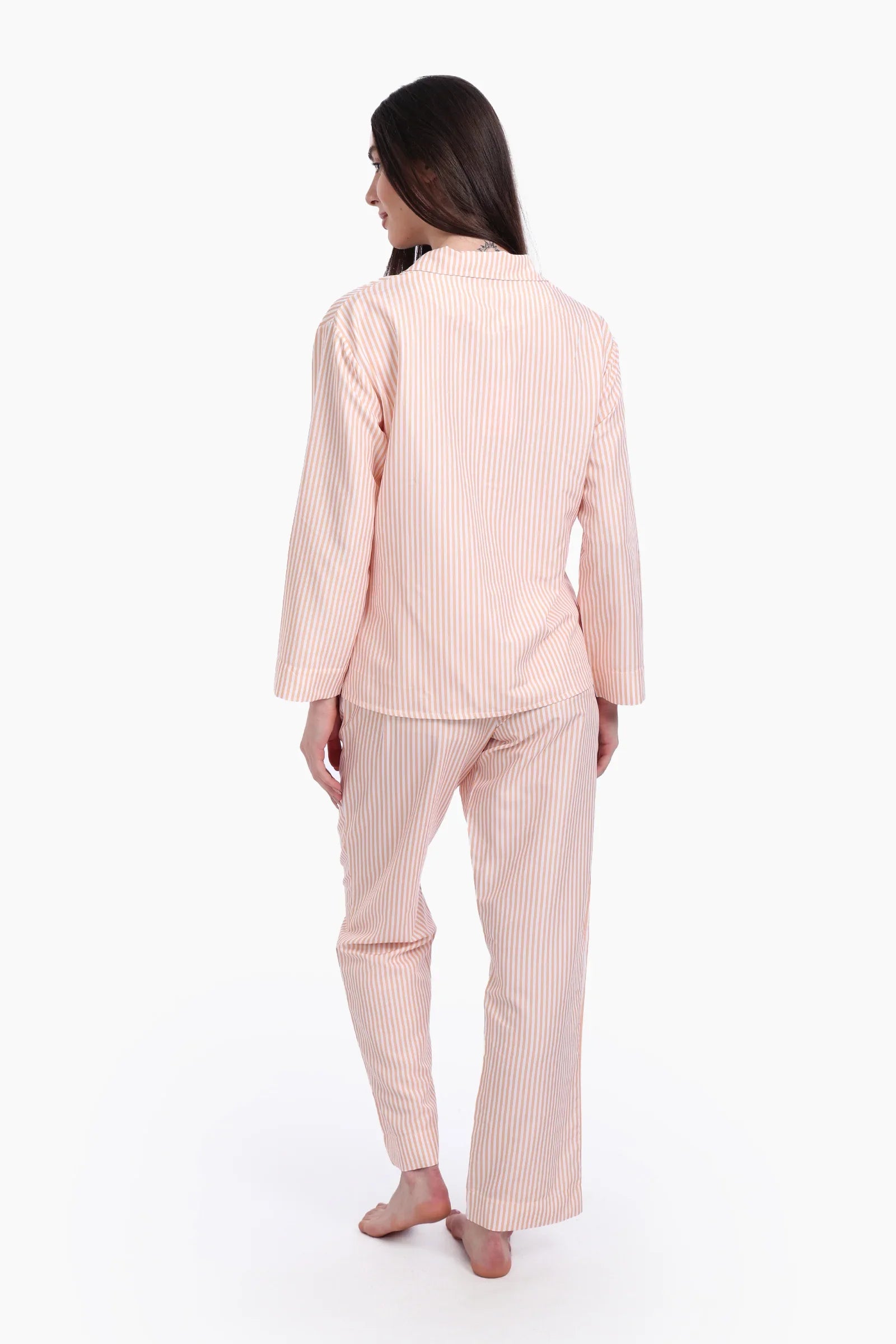 Pyjama Set with Orange Stripes