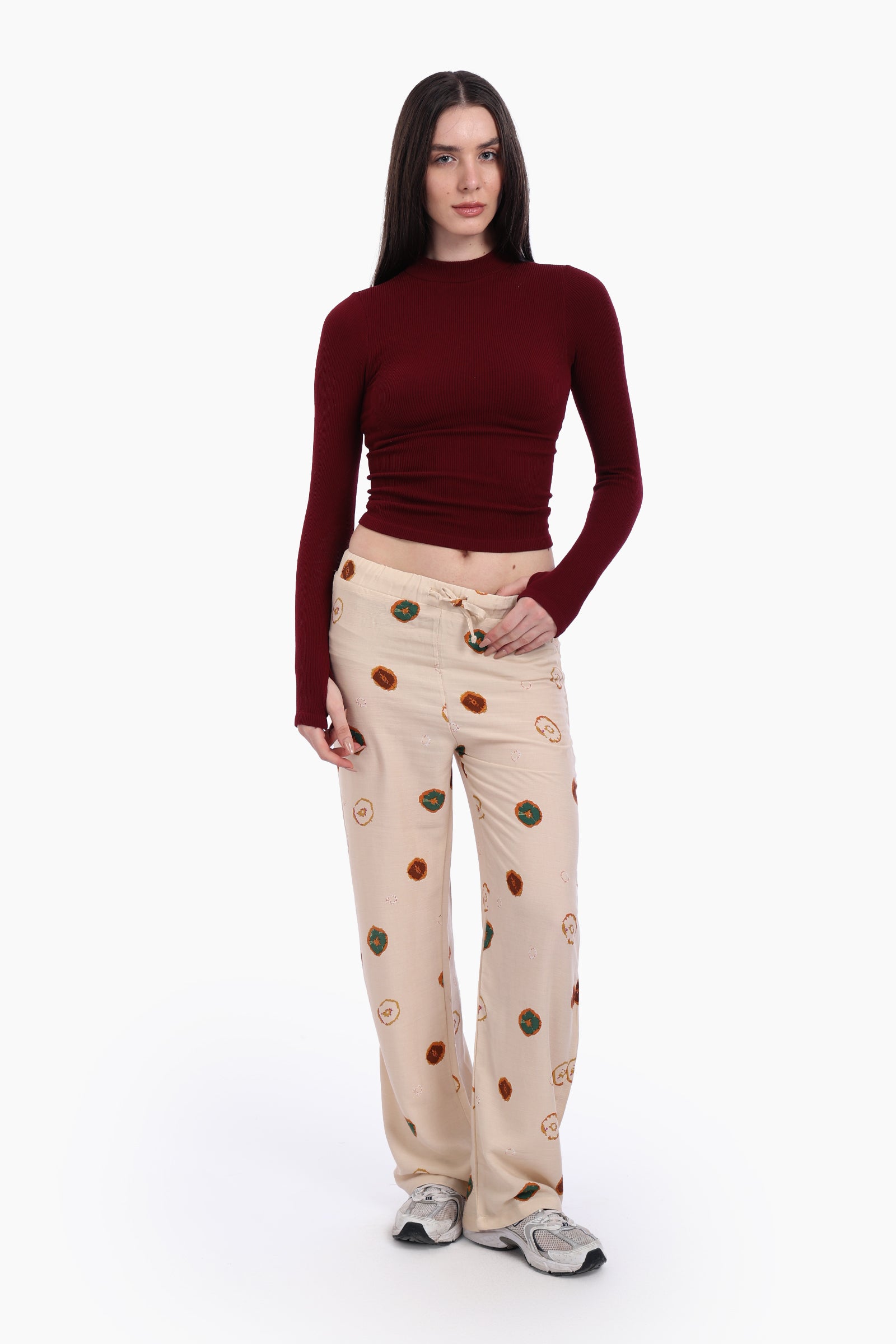 High Neck Top with Thumbhole