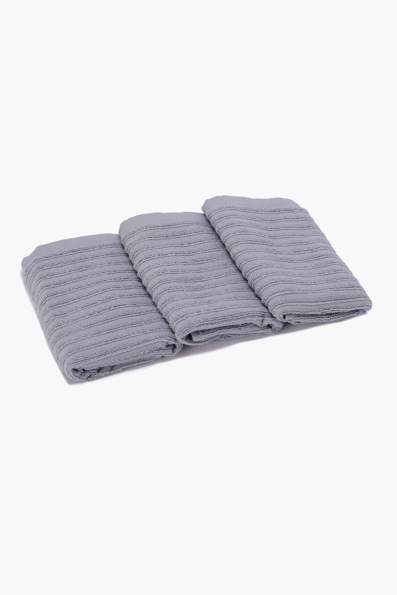 Ribbed Towel Set - 3 Pcs