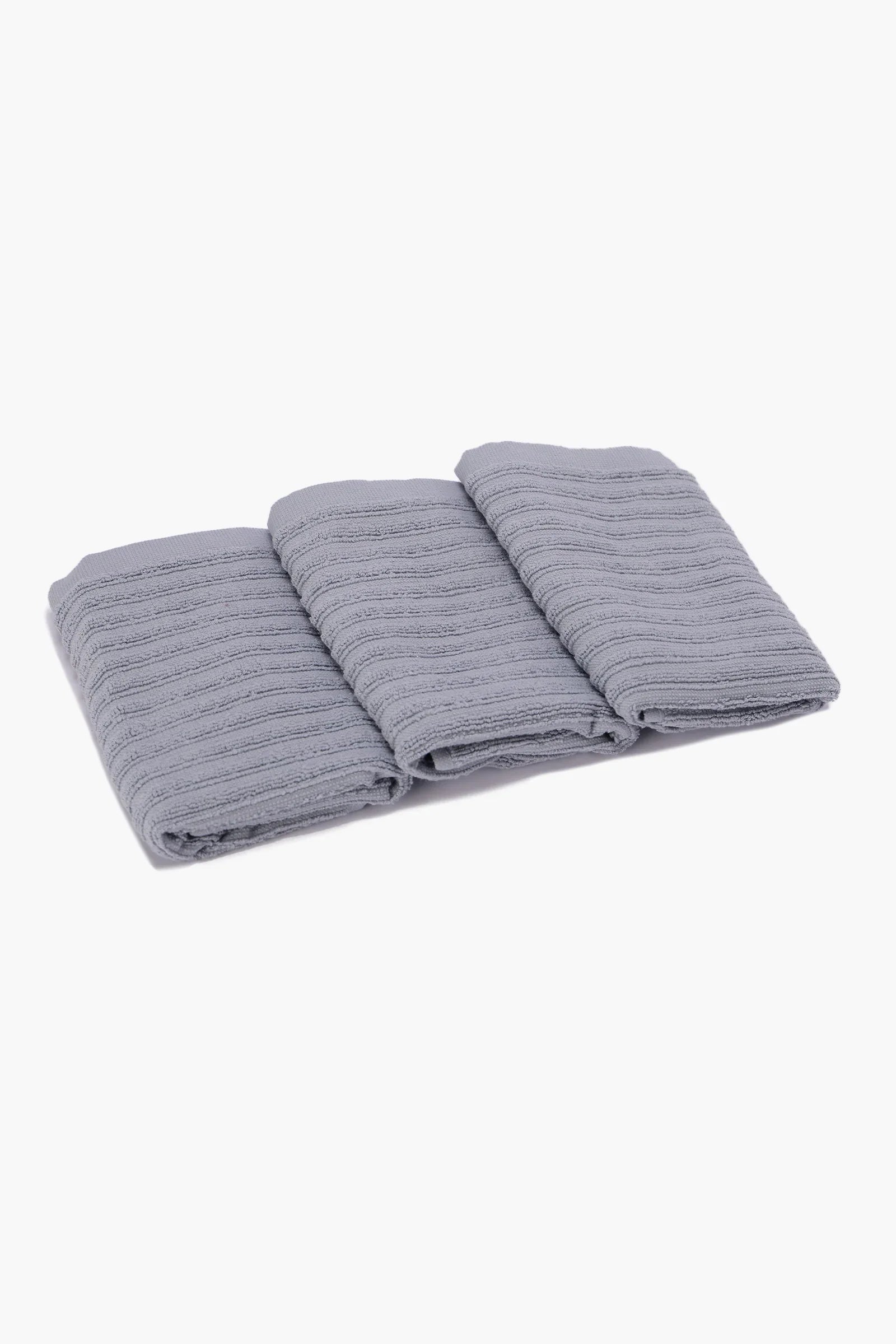 Ribbed Towel Set - 3 Pcs
