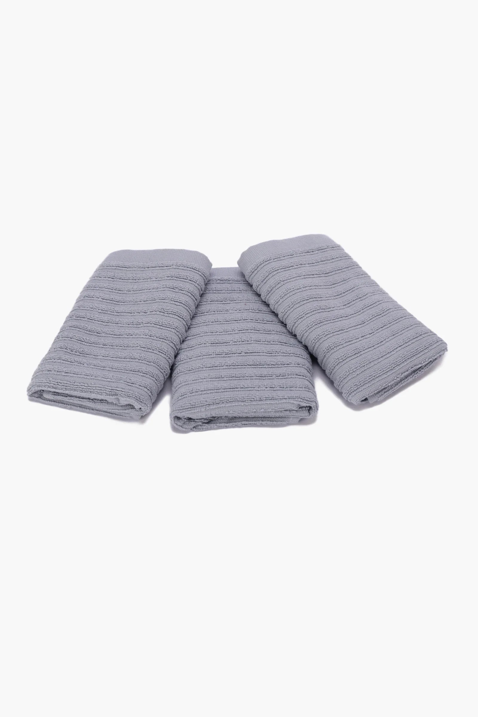 Ribbed Towel Set - 3 Pcs