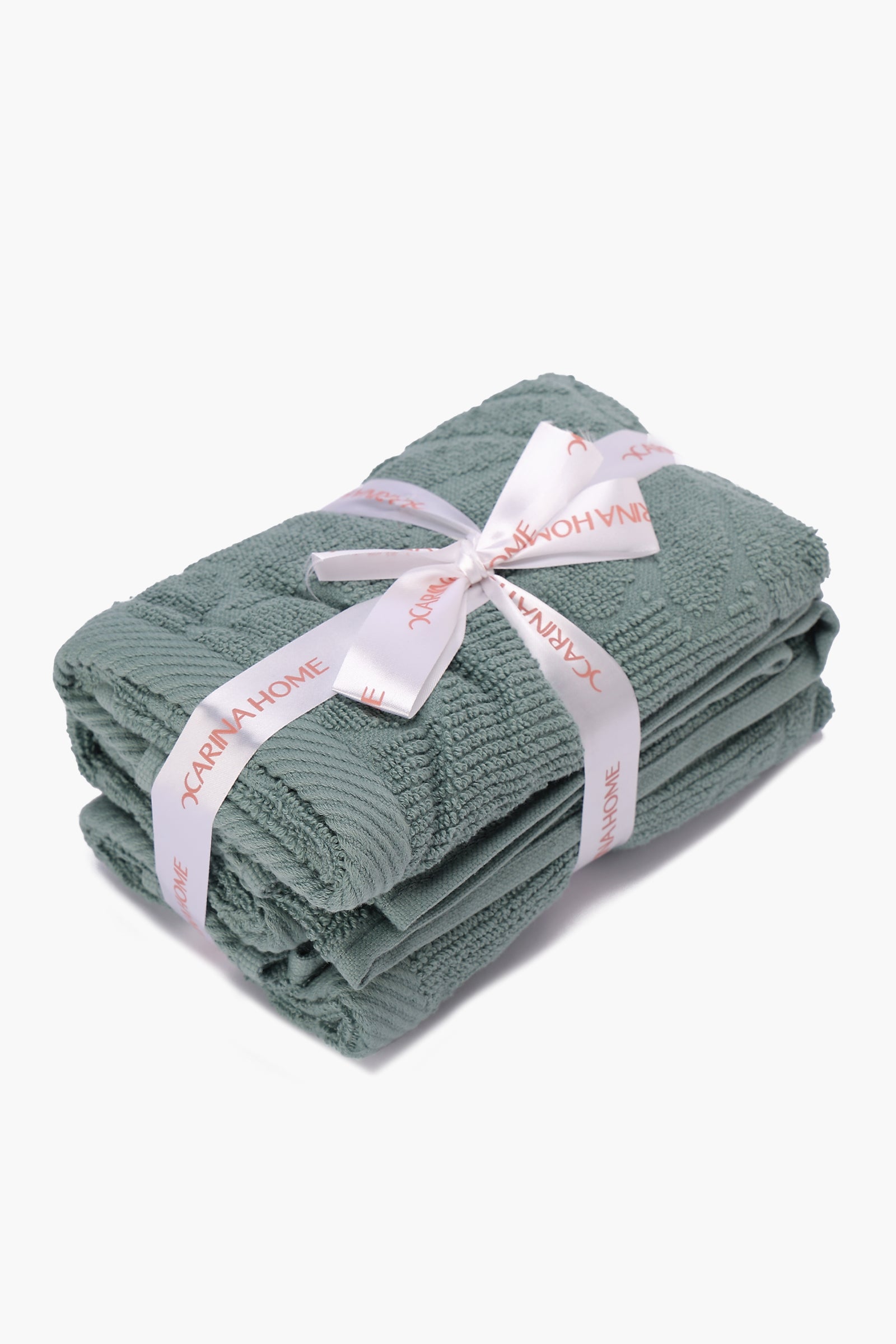 Flower Ribbed Towel Set - 3 Pcs