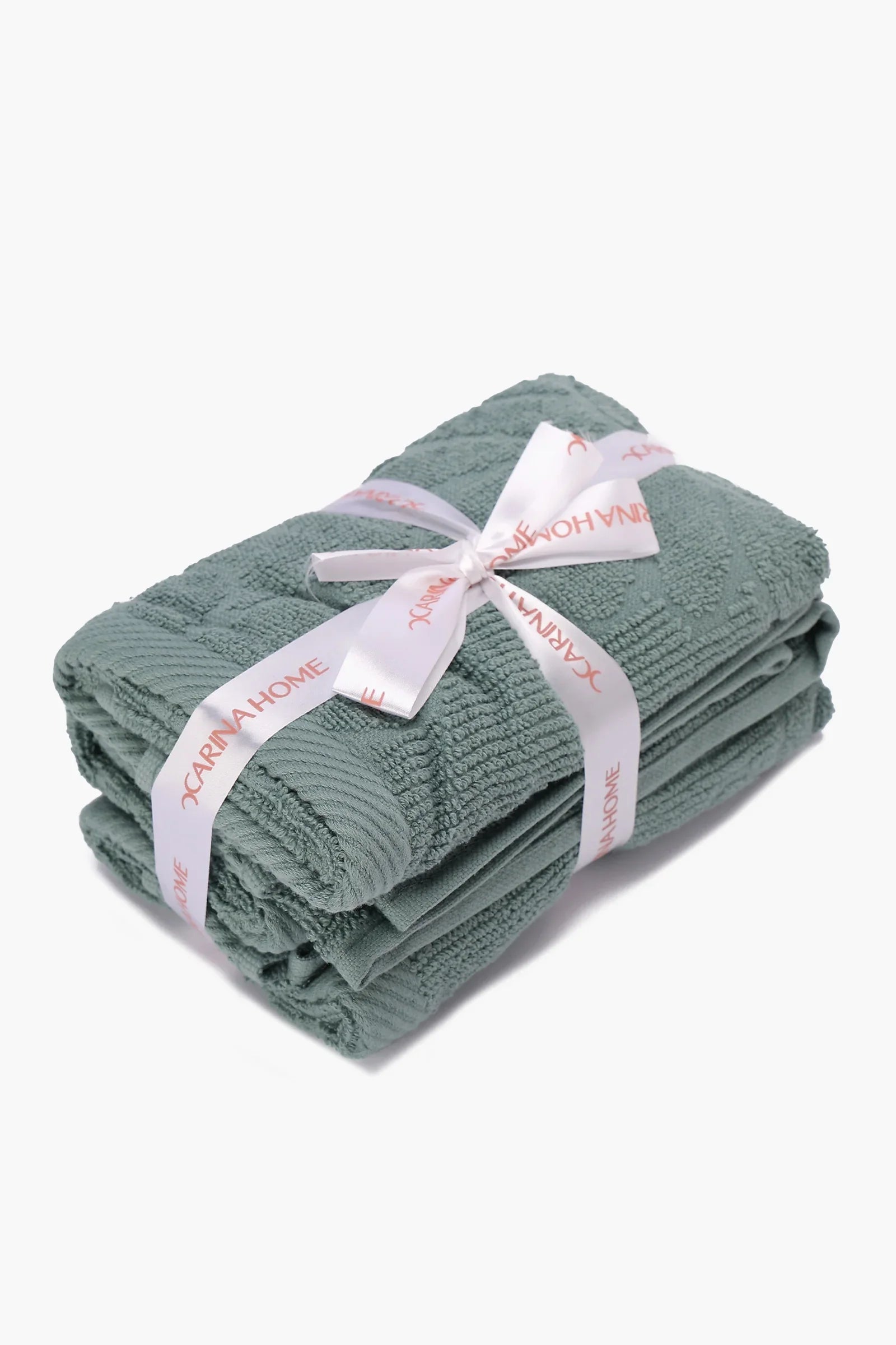 Flower Ribbed Towel Set - 3 Pcs