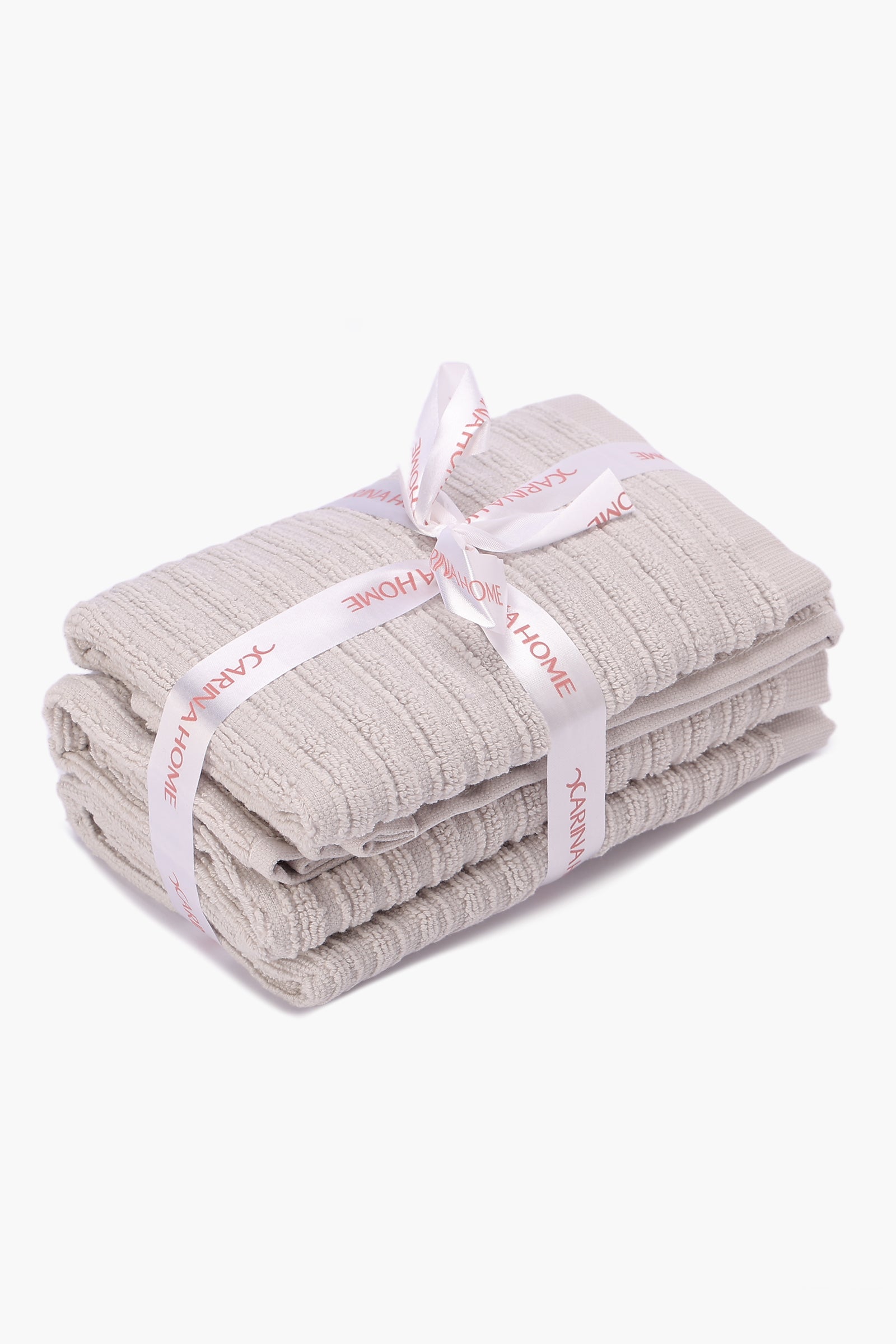 Ribbed Towel Set - 3 Pcs