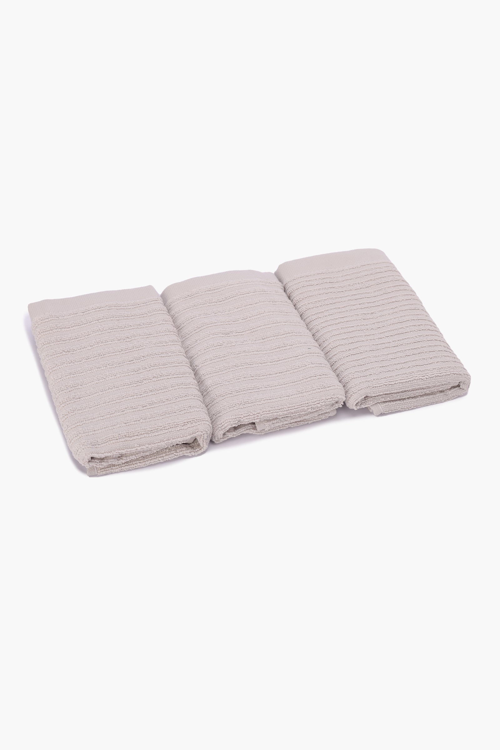 Ribbed Towel Set - 3 Pcs