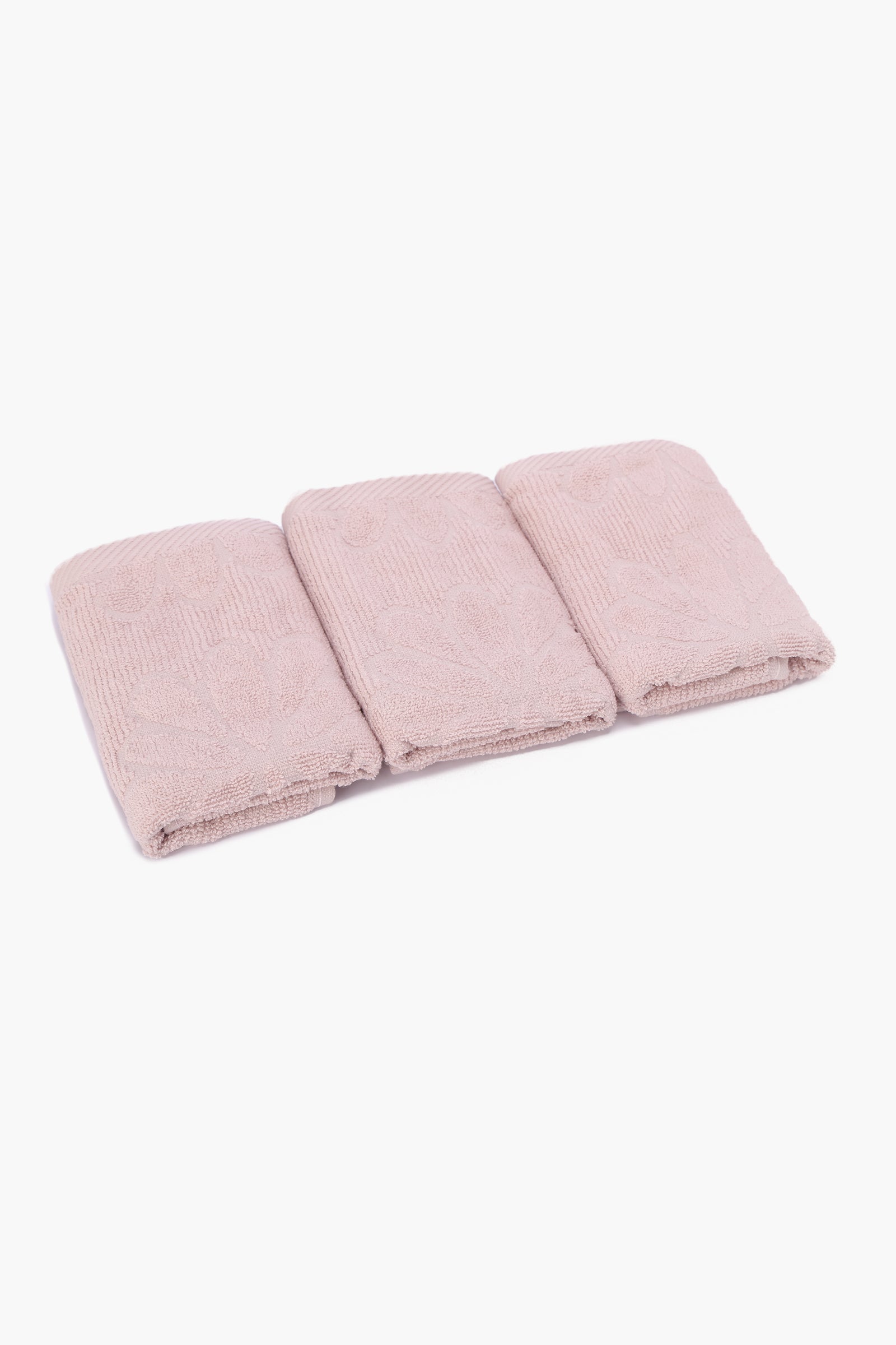 Flower Ribbed Towel Set - 3 Pcs