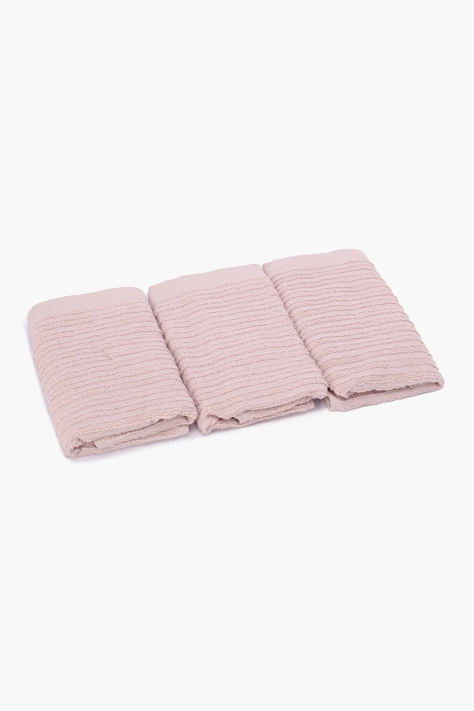 Ribbed Towel Set - 3 Pcs