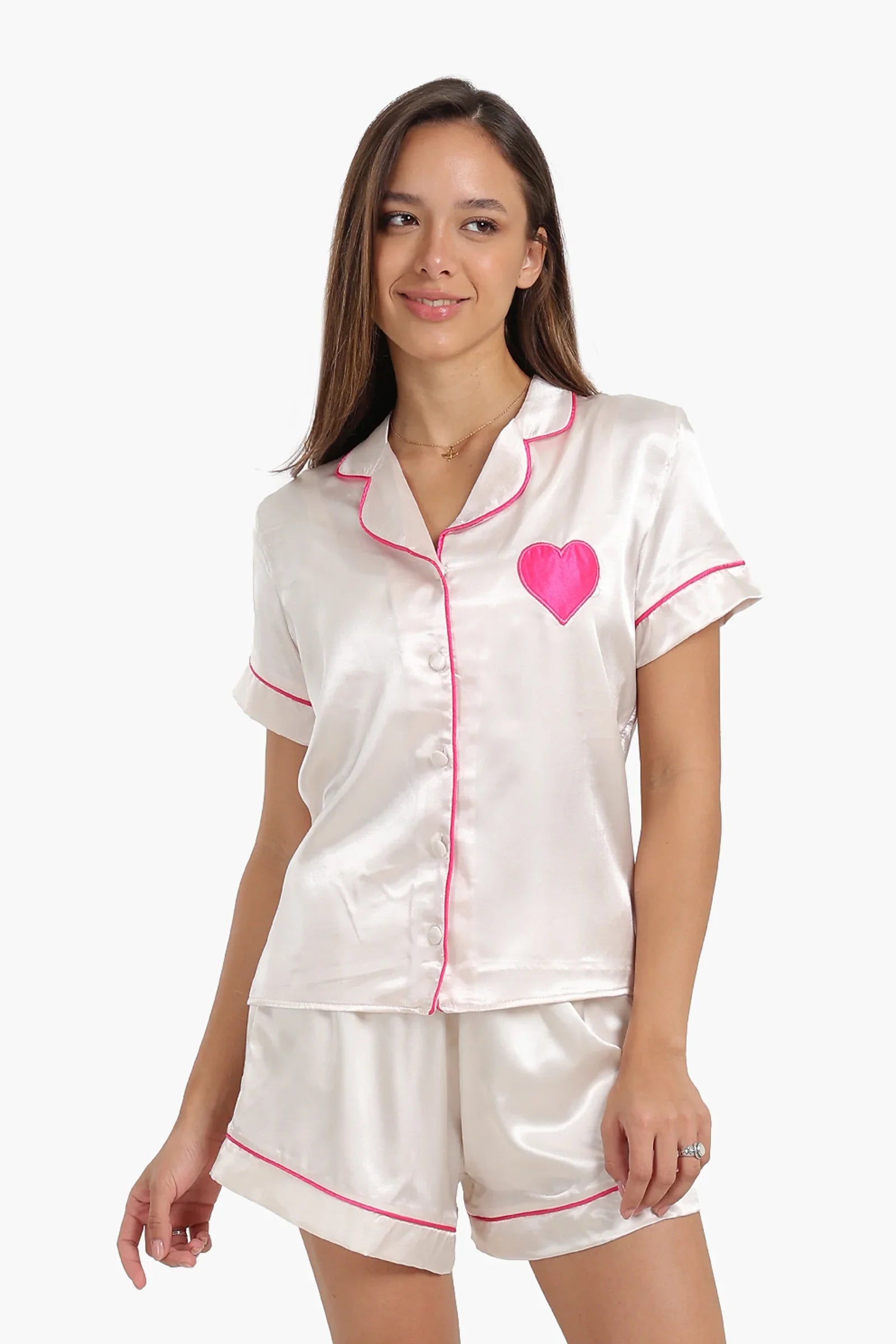 Pyjama Set with Fuchsia Piping