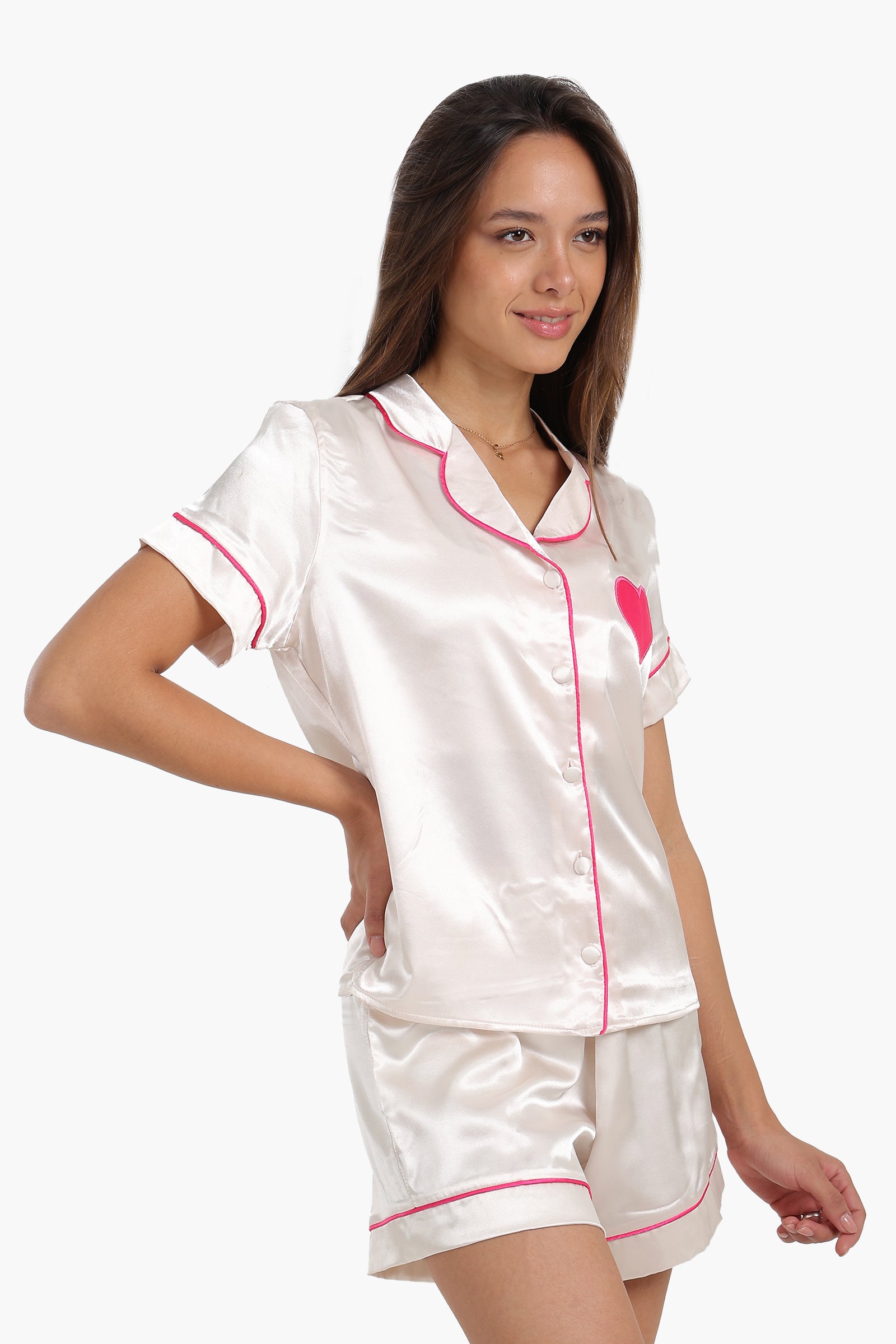 Pyjama Set with Fuchsia Piping