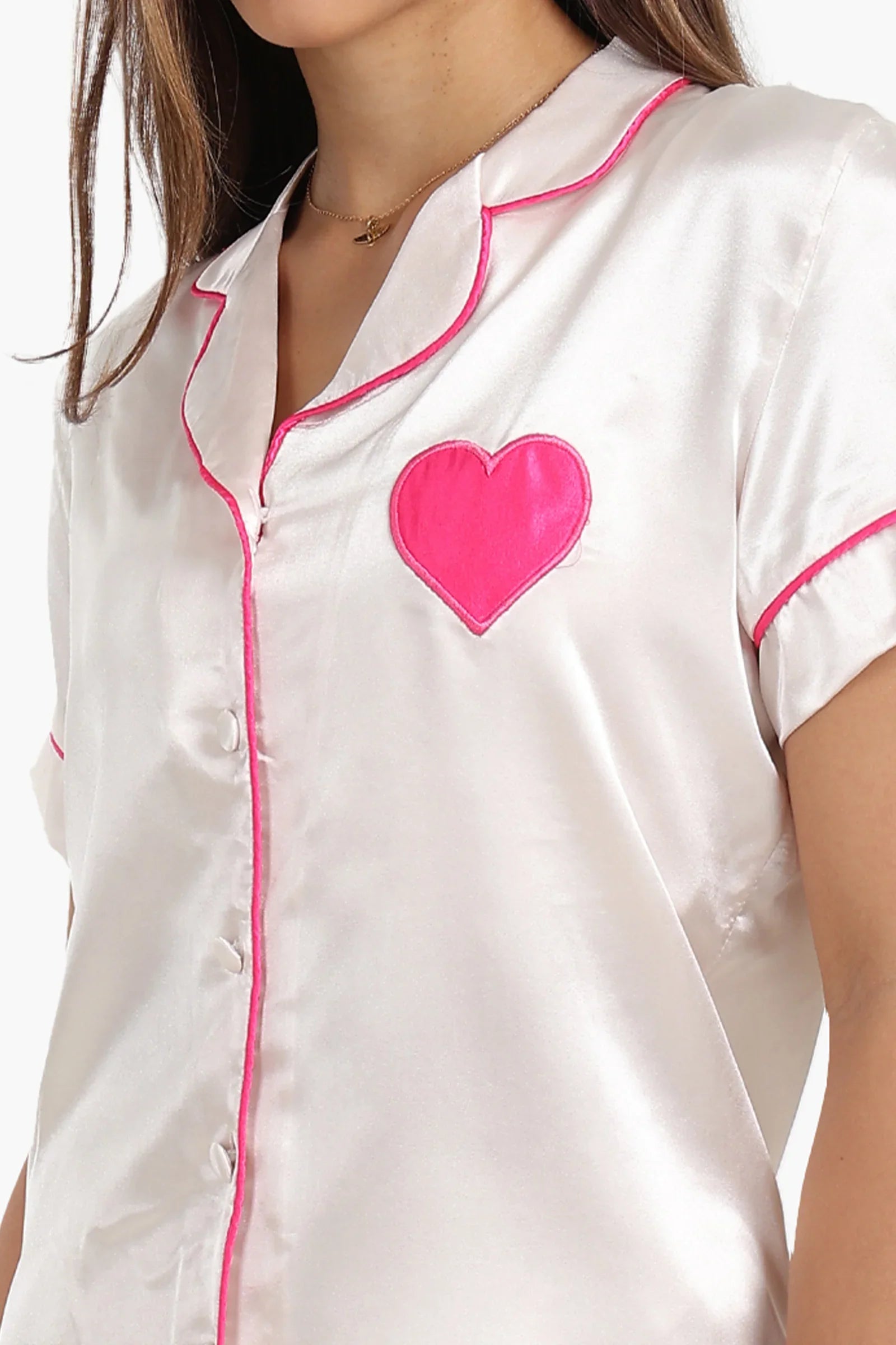 Pyjama Set with Fuchsia Piping