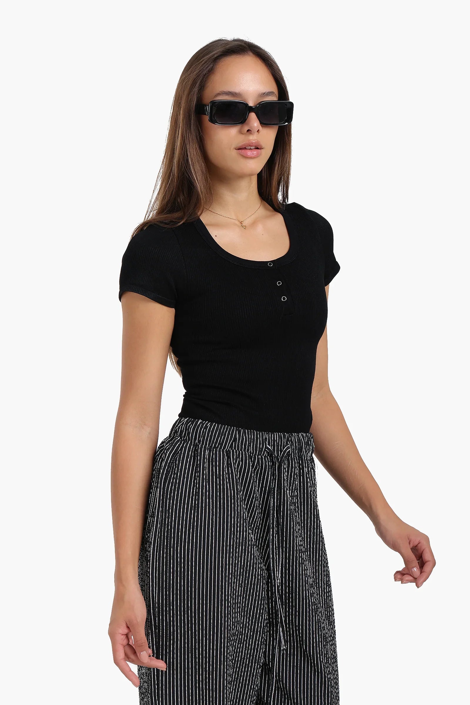 Snap Front Button Top