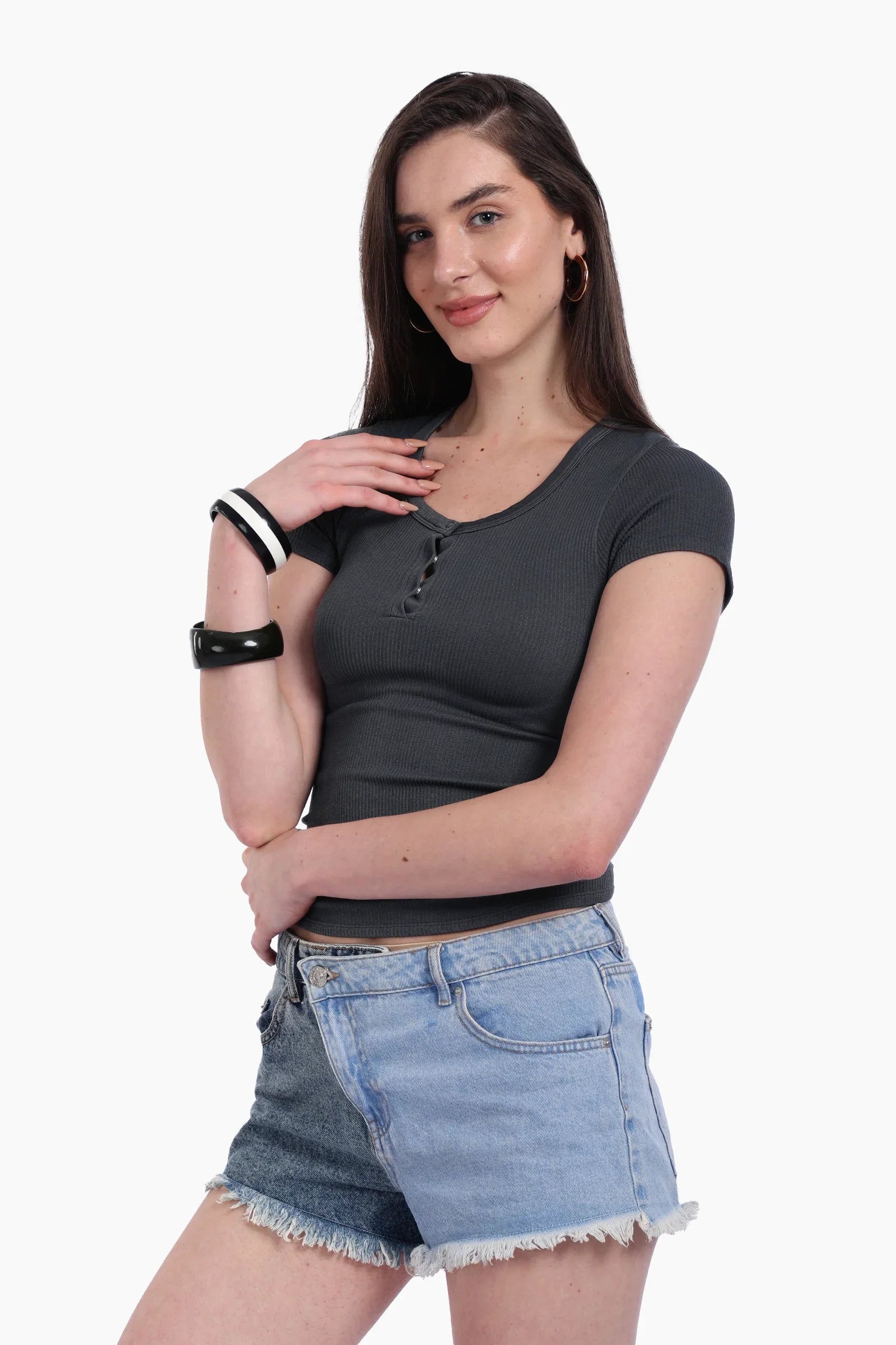 Snap Front Button Top