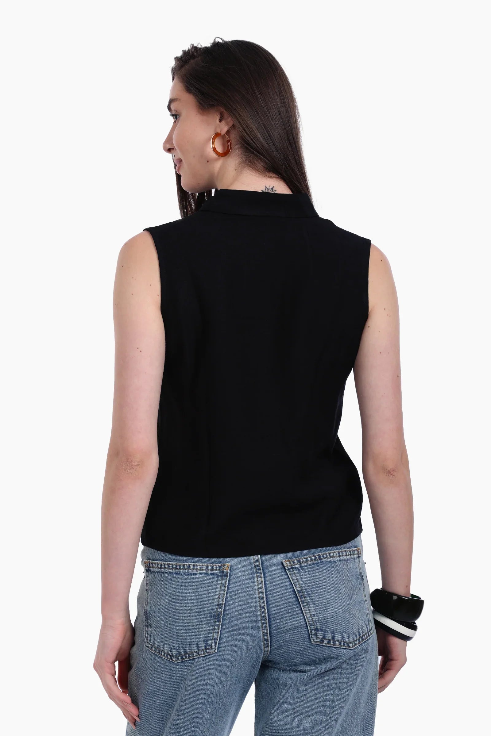 Collared Sleeveless Shirt