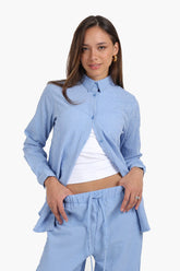 قميص مخطط بكم