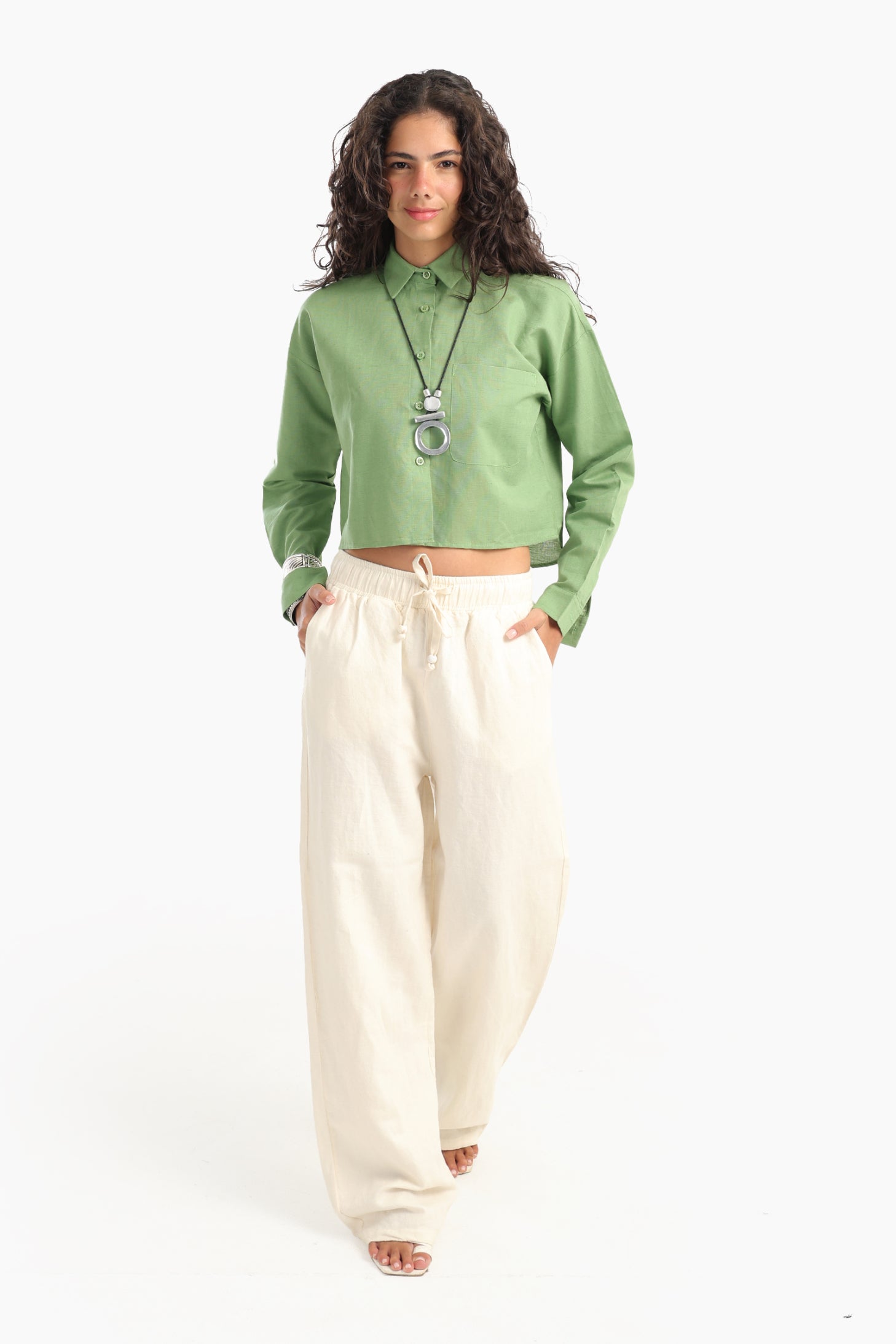Long Sleeves Cropped Shirt