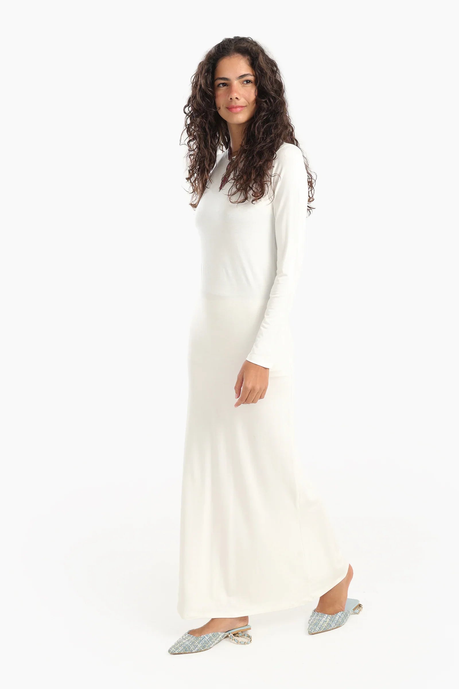 Slim Dress with Back Slit