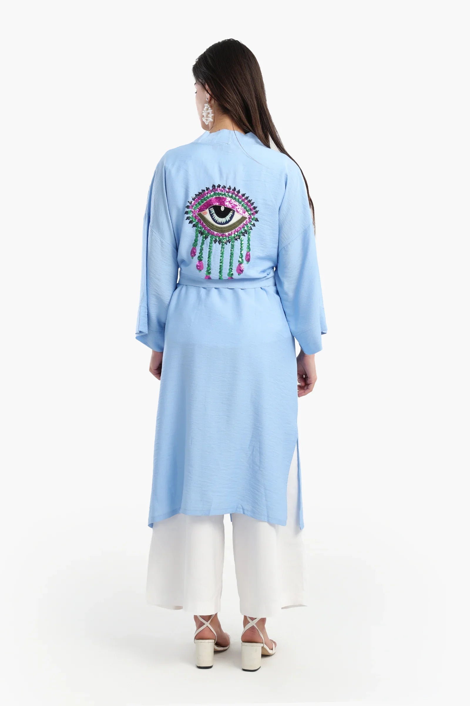 كيمونو مفتوح أزرق