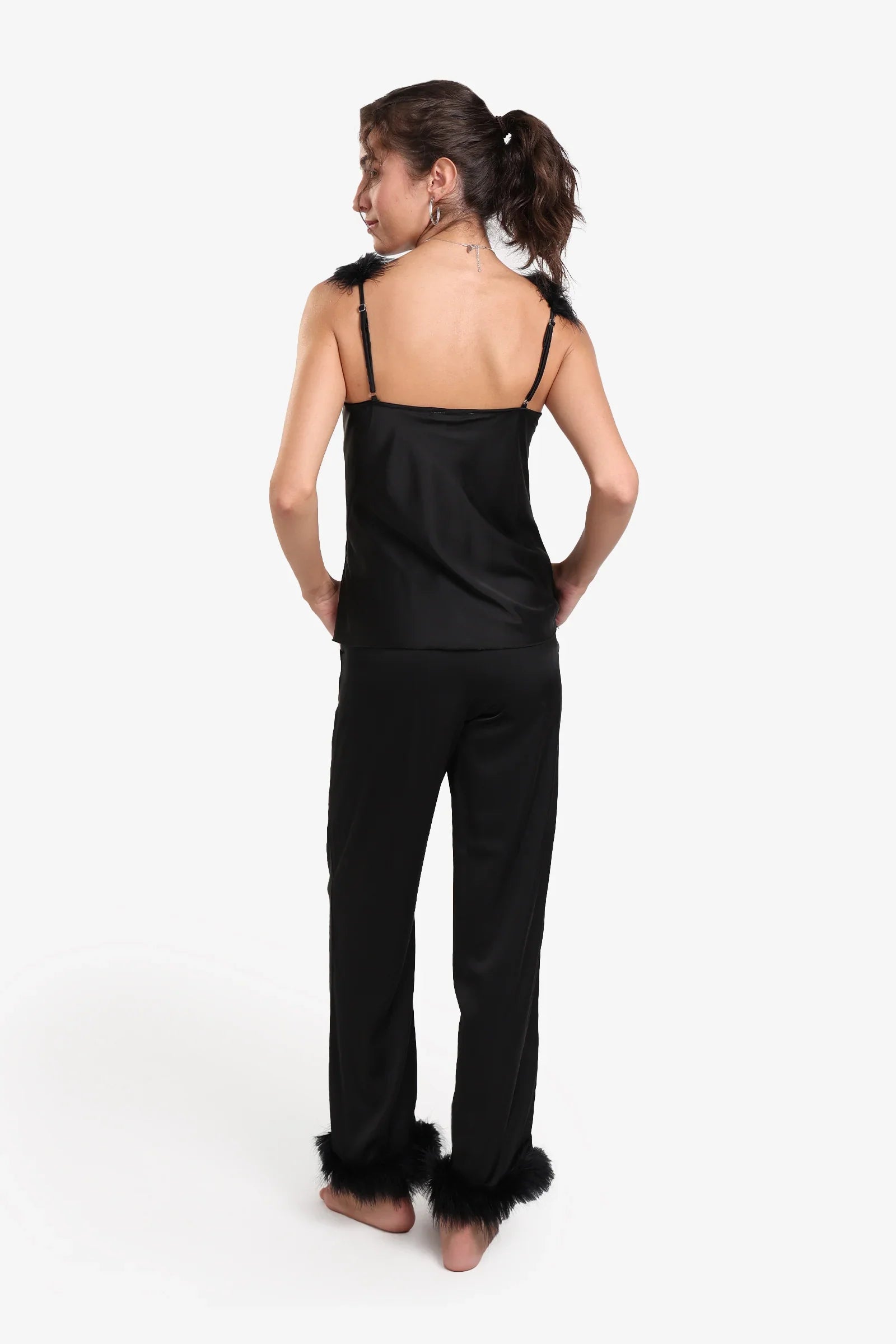 Feather Trim Pyjama Set