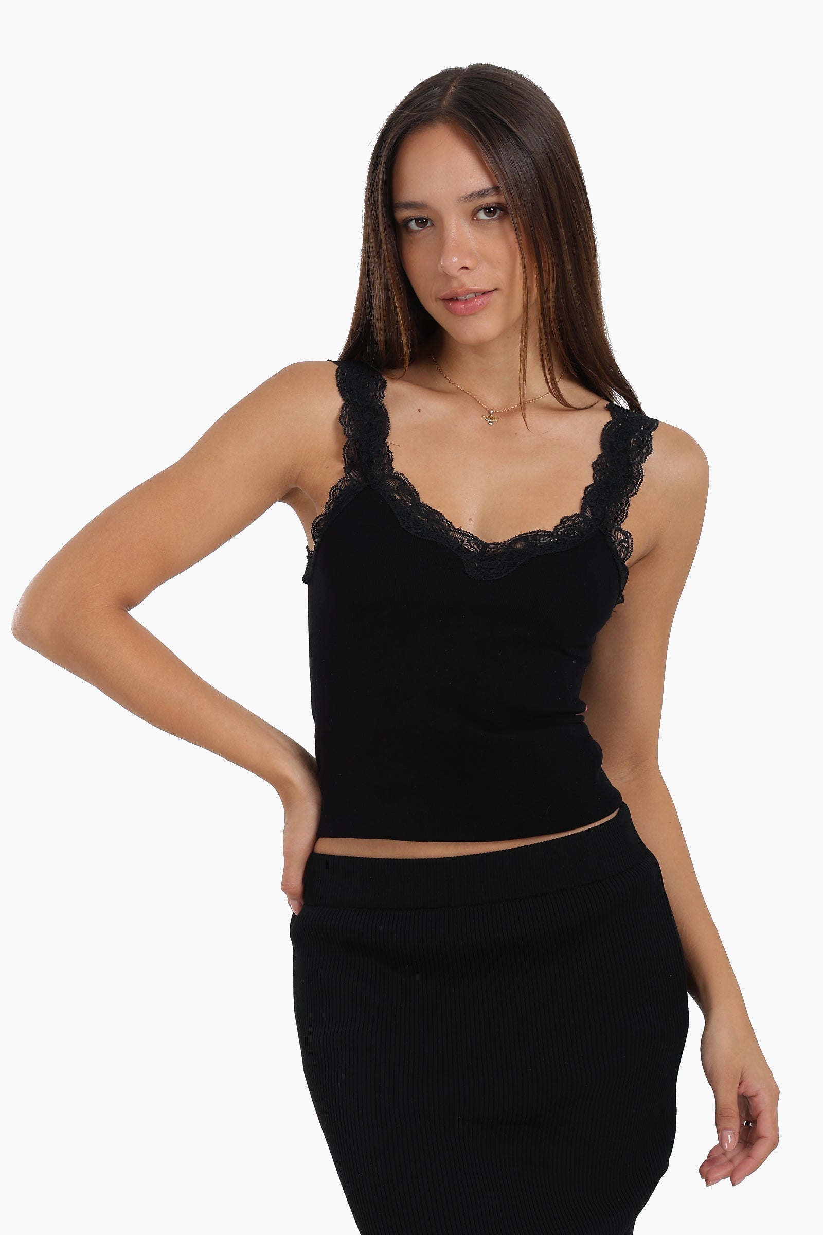 Lace-Detailed Tank Top