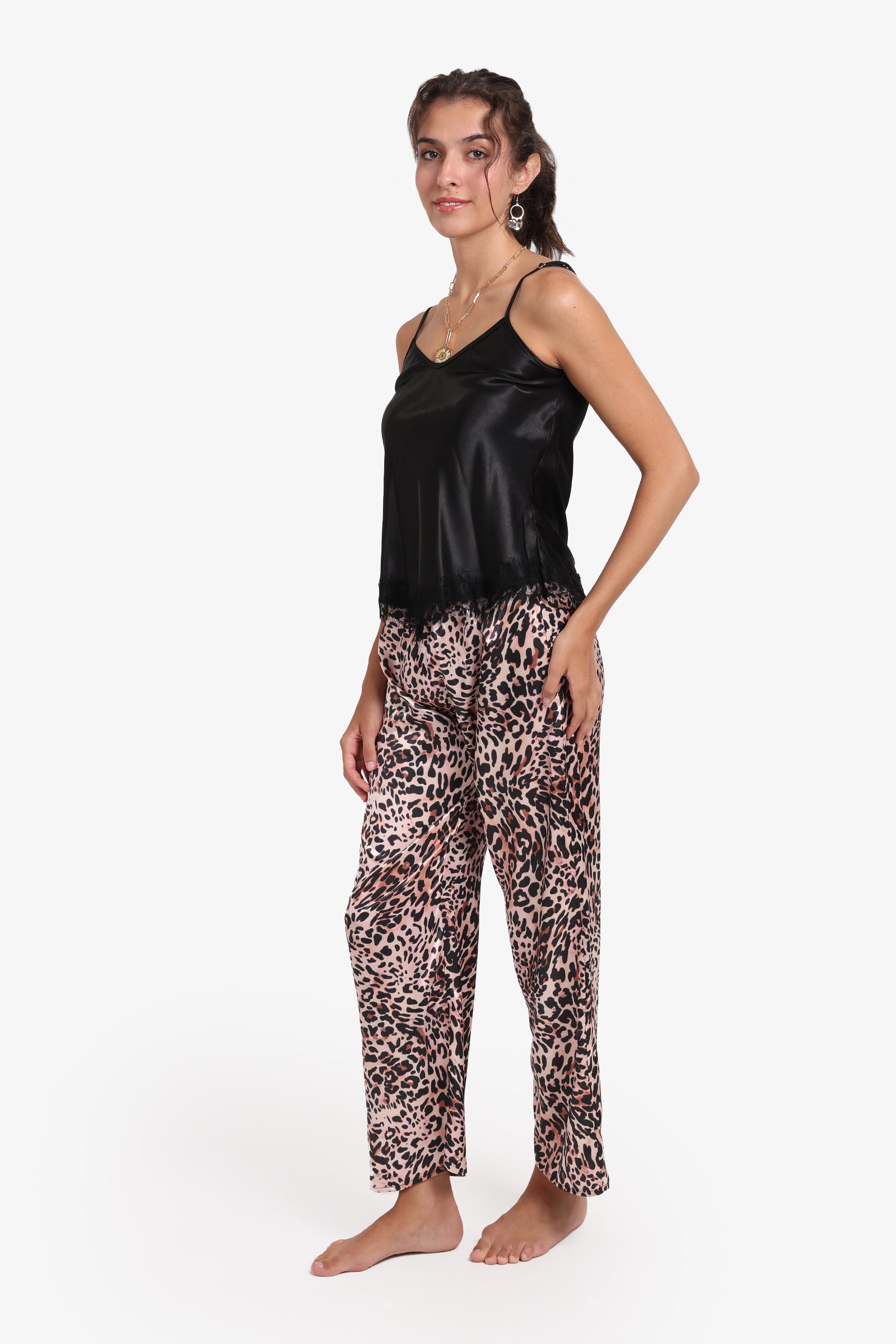 Printed Satin Pyjama Set