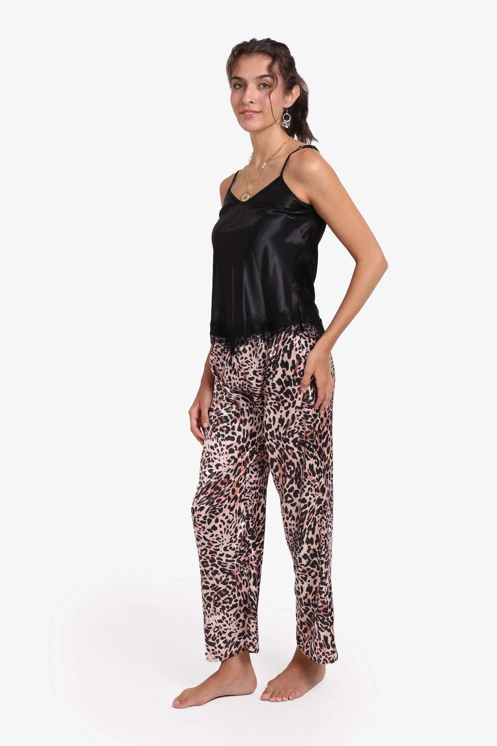 Printed Satin Pyjama Set