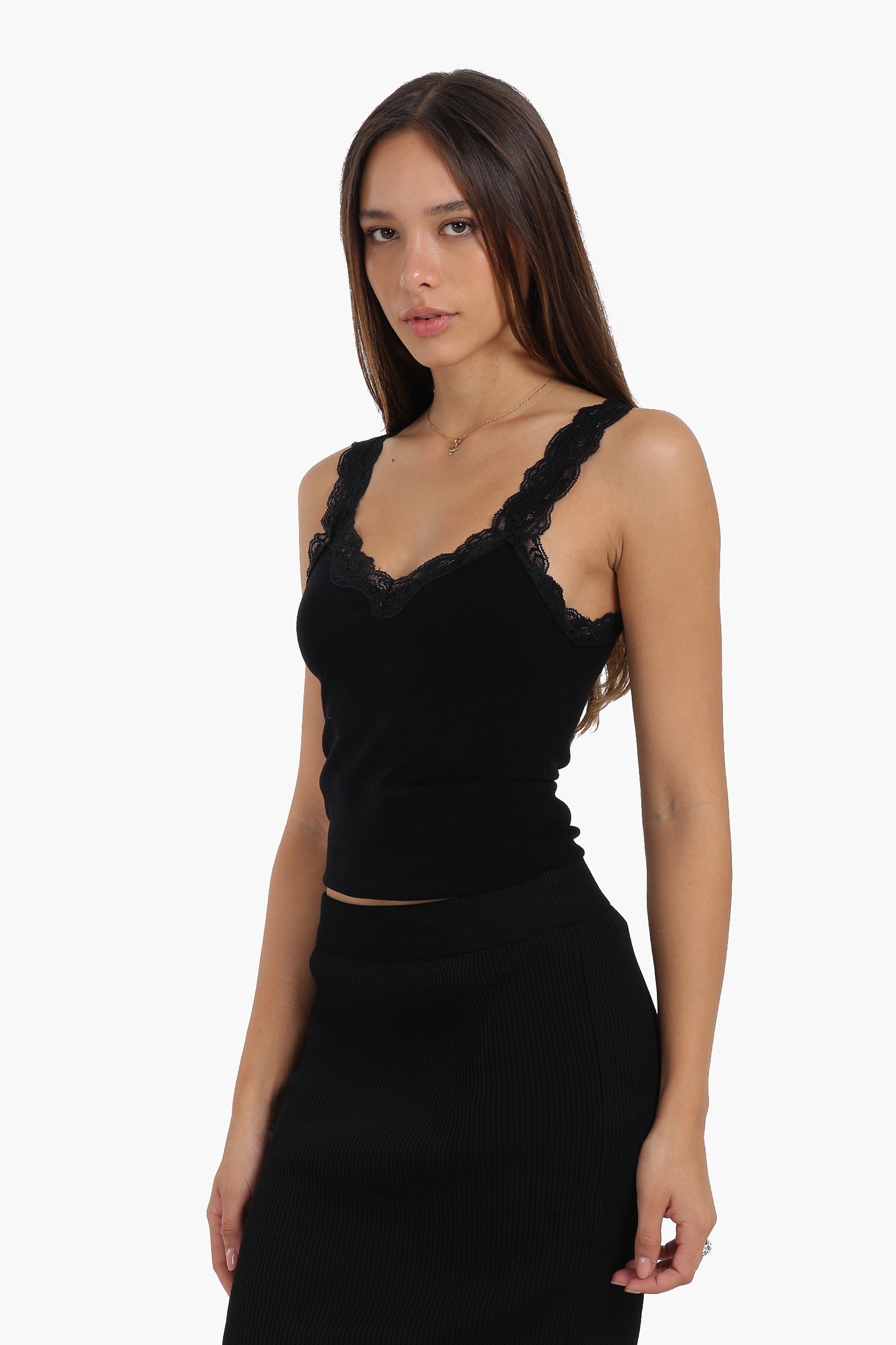 Lace-Detailed Tank Top