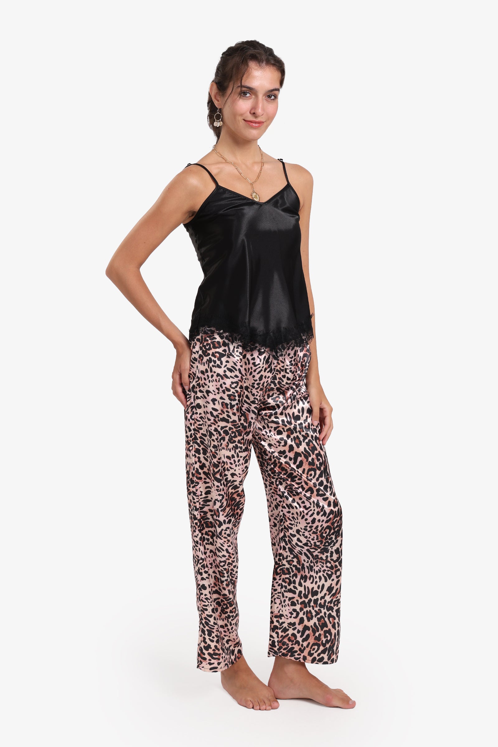 Printed Satin Pyjama Set