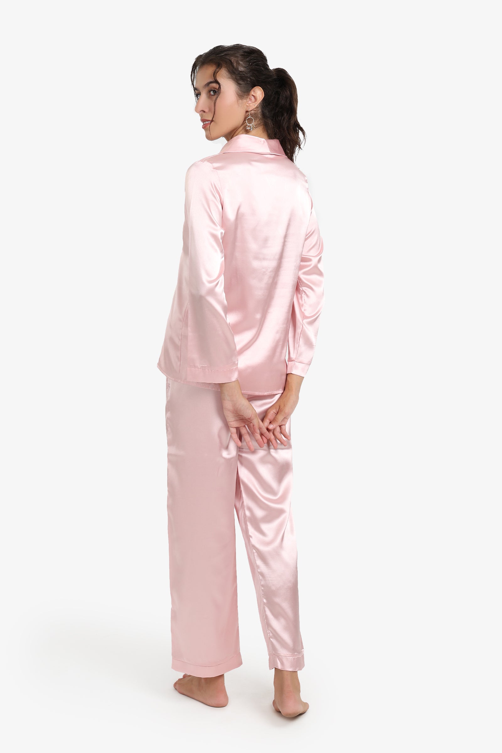 Double-Breasted Satin Pyjama Set