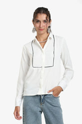 قميص بخطوط أمامية مخيطة