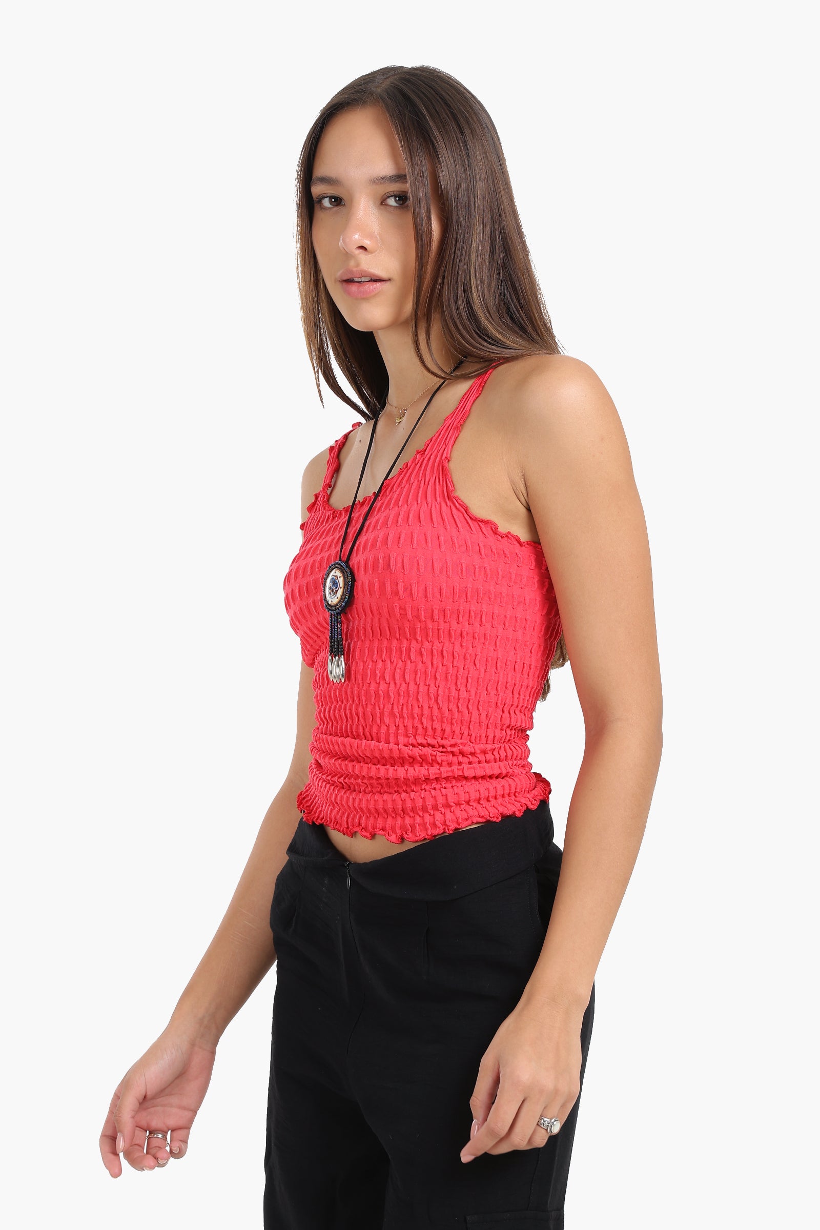 Seamless Microfiber Crinkled Top