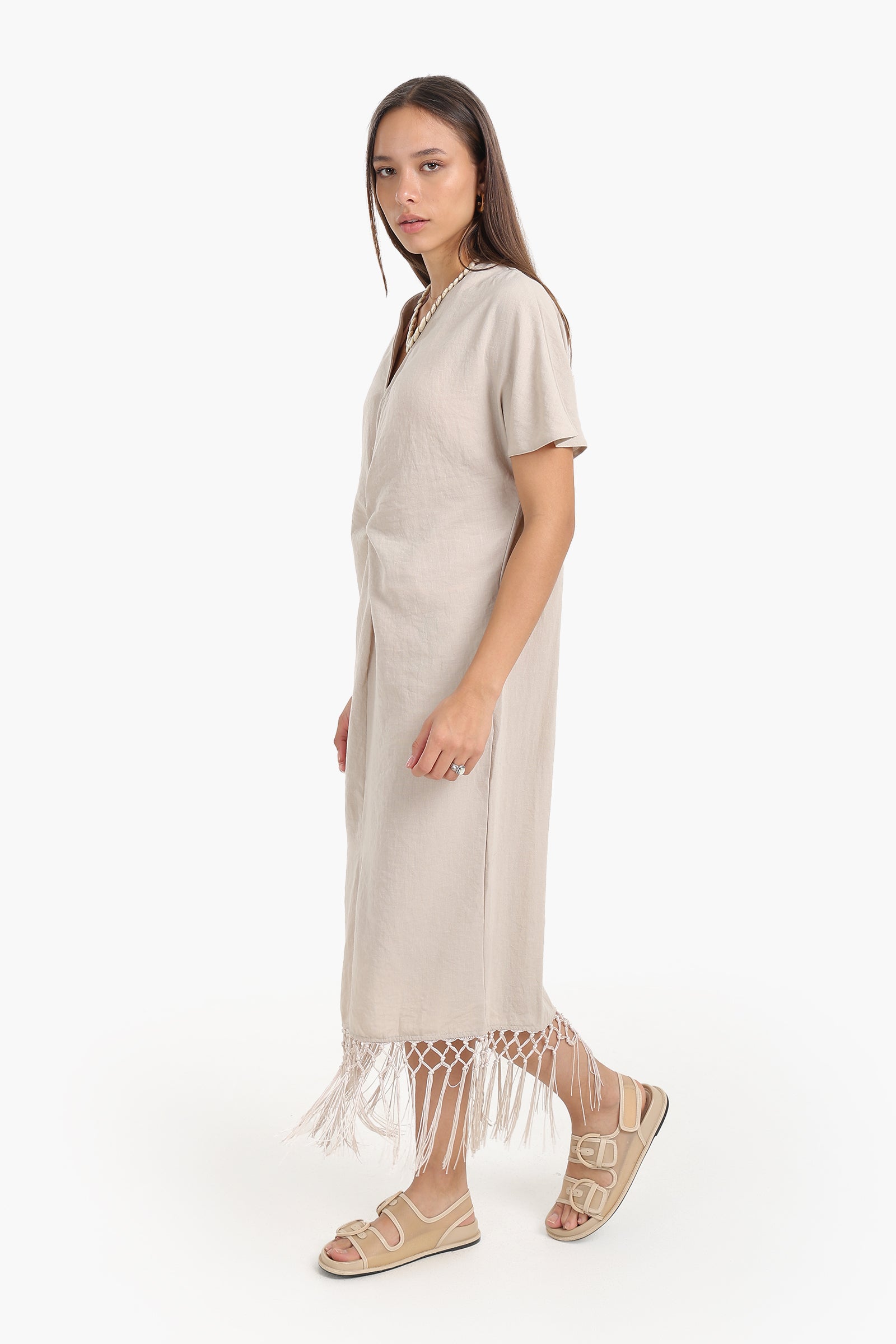 Dress with Fringes Detail