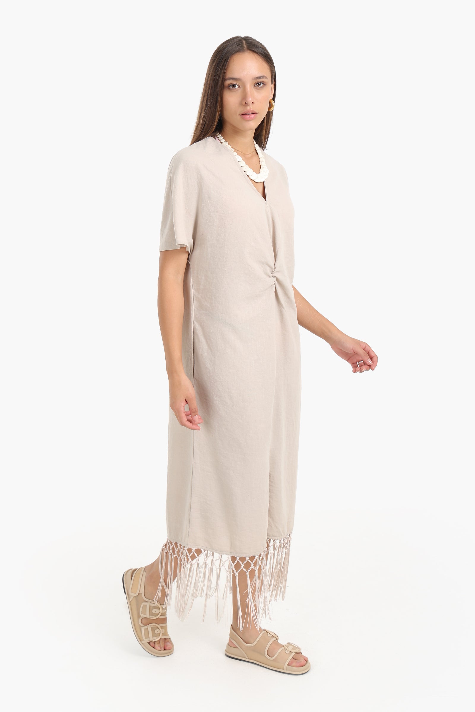 Dress with Fringes Detail
