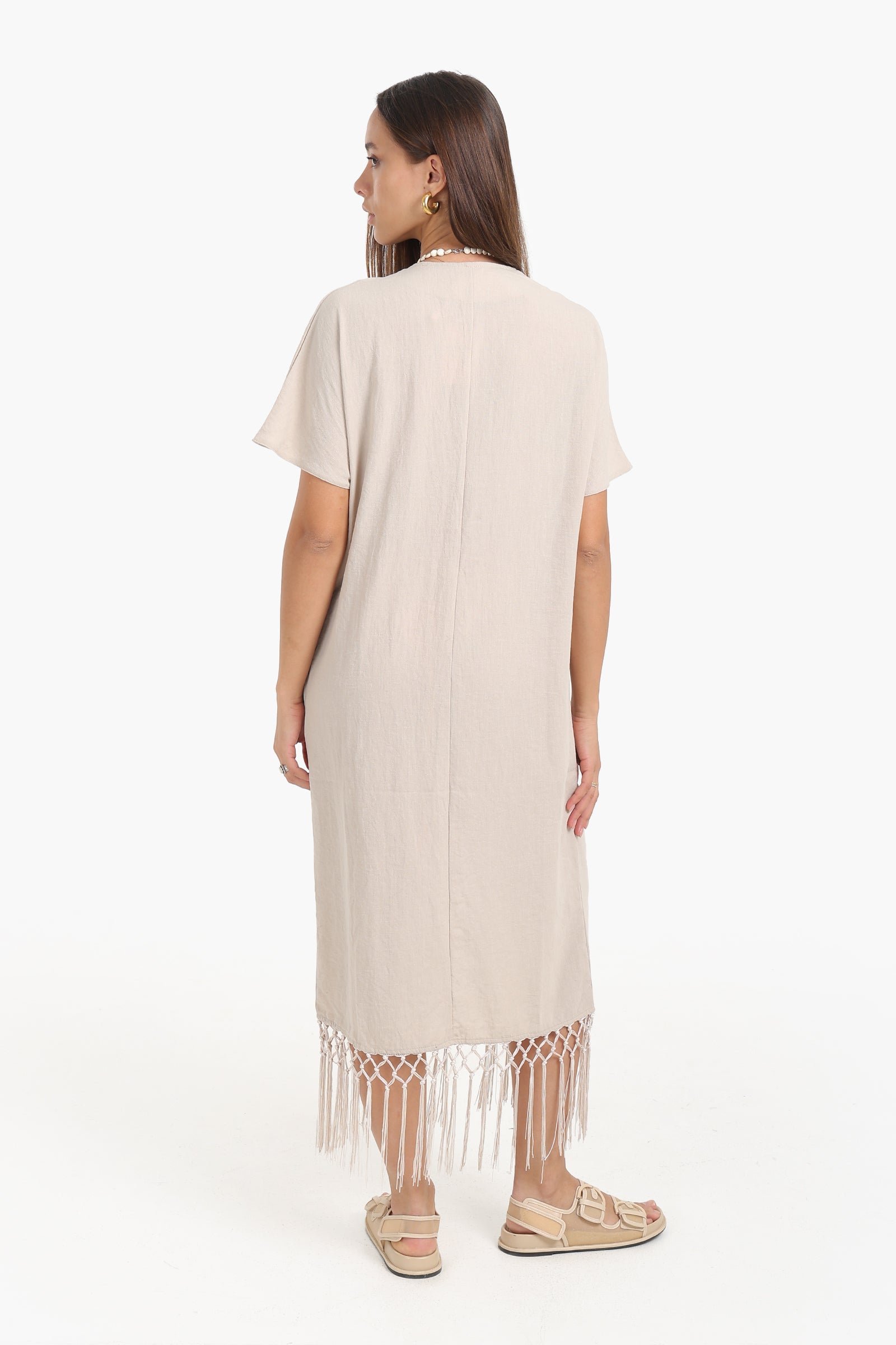 Dress with Fringes Detail