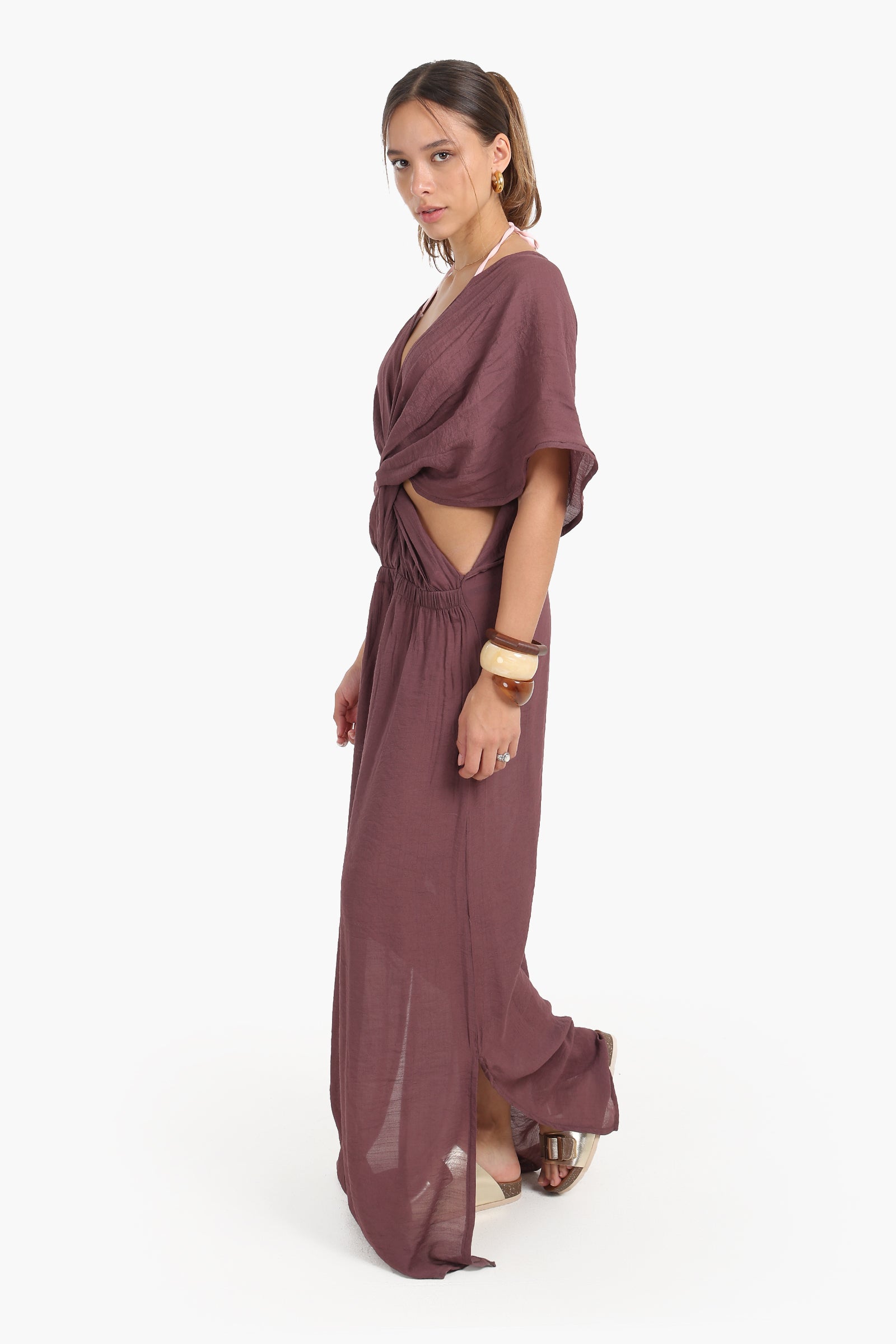 Deep V-Neckline Beach Dress