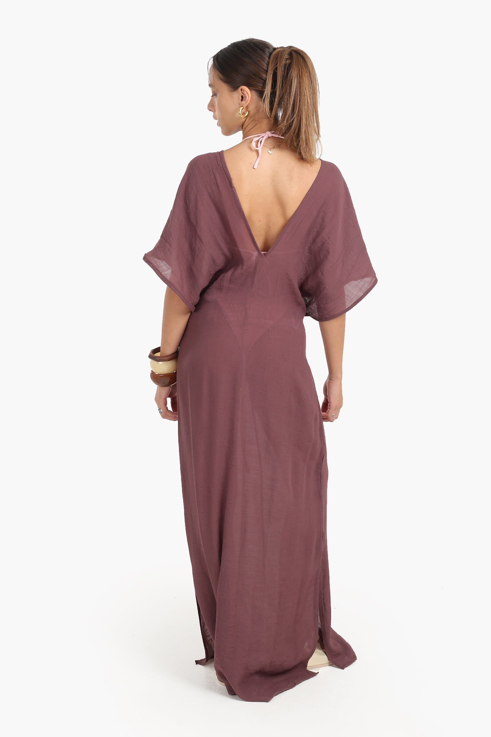 Deep V-Neckline Beach Dress