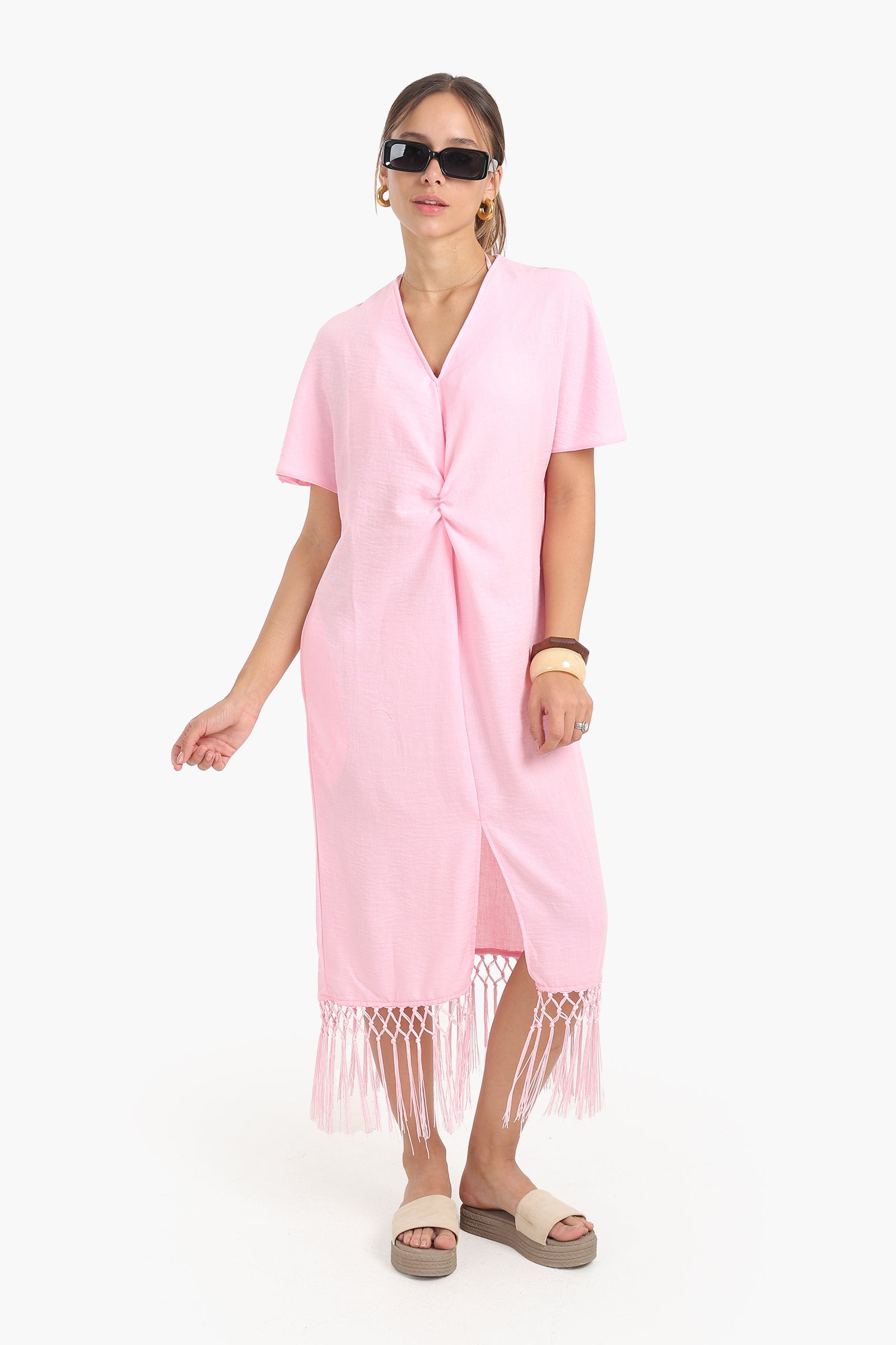 Dress with Fringes Detail
