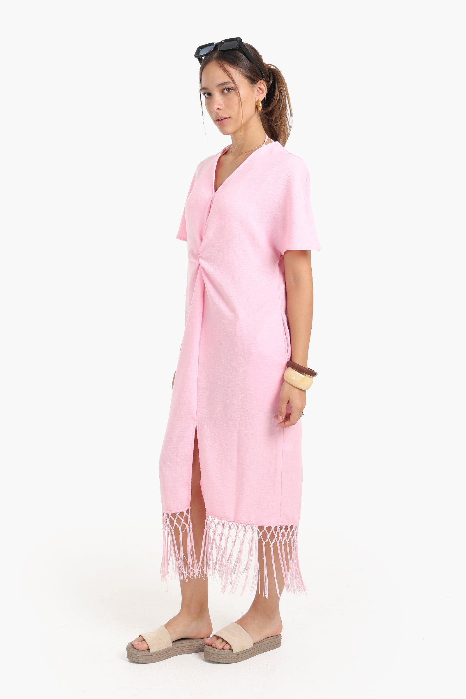 Dress with Fringes Detail