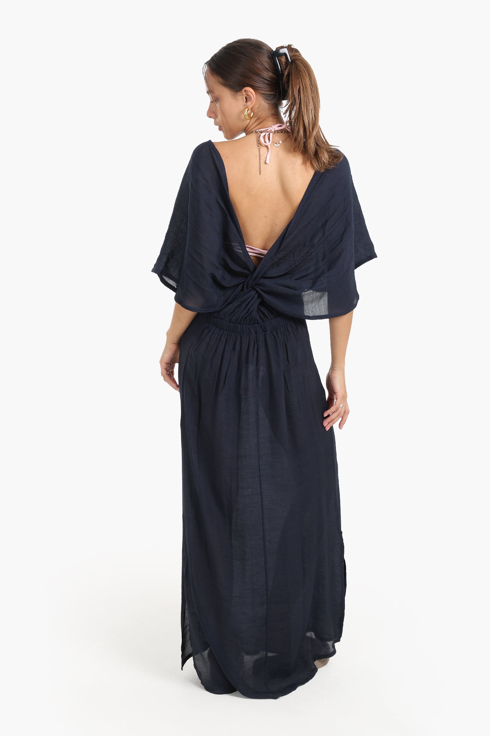 Deep V-Neckline Beach Dress