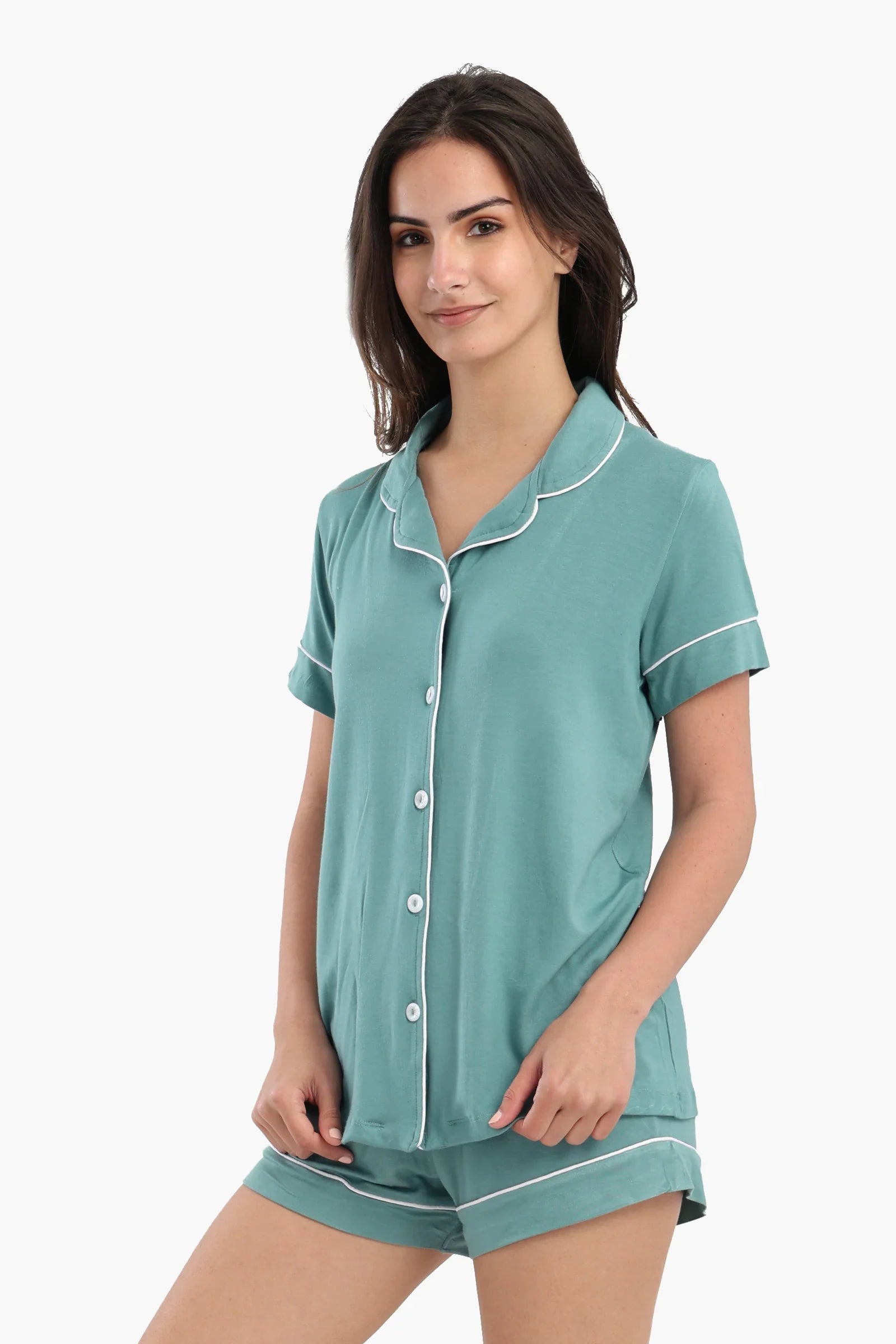 Color Piping Poplin Pyjama Set