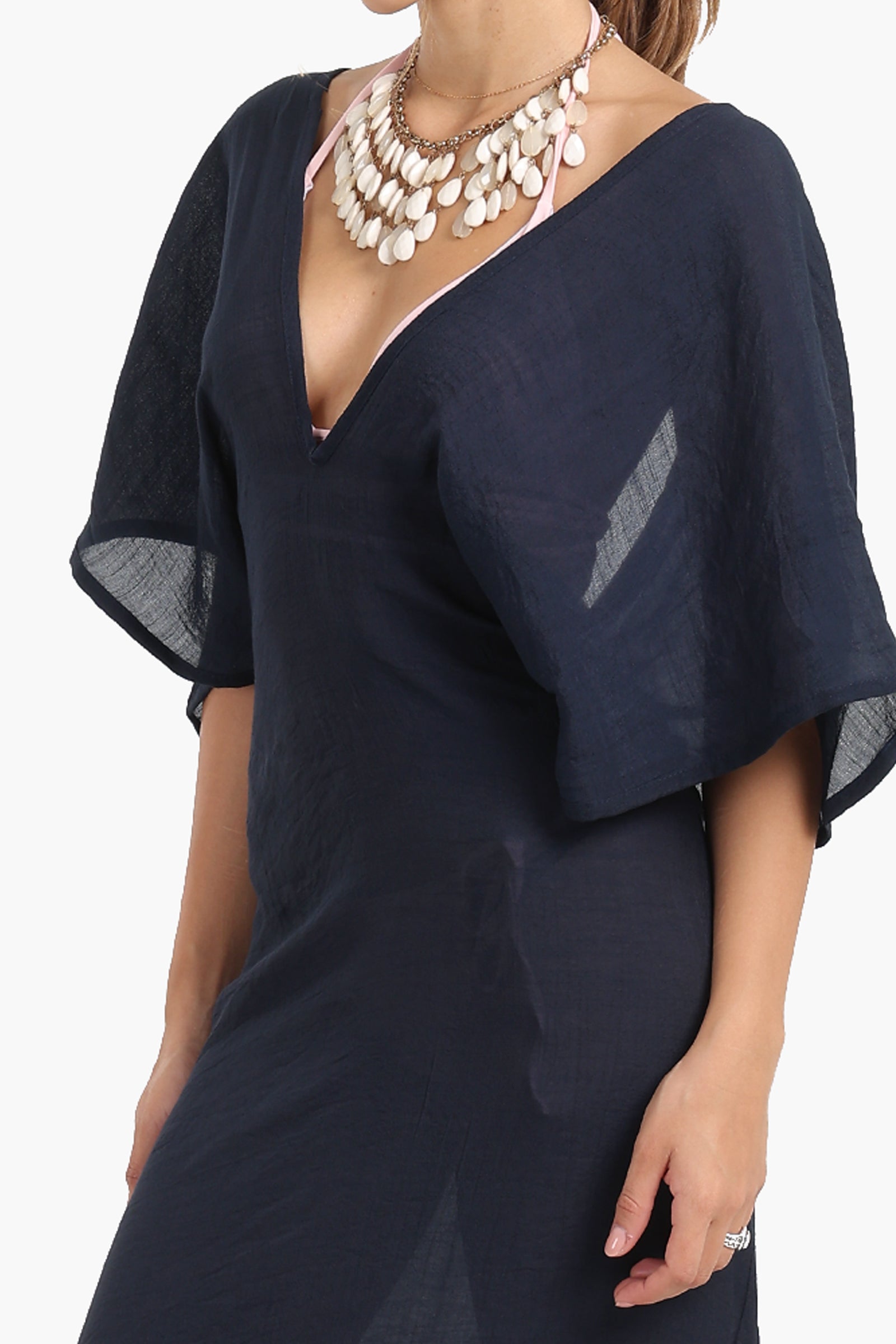 Deep V-Neckline Beach Dress