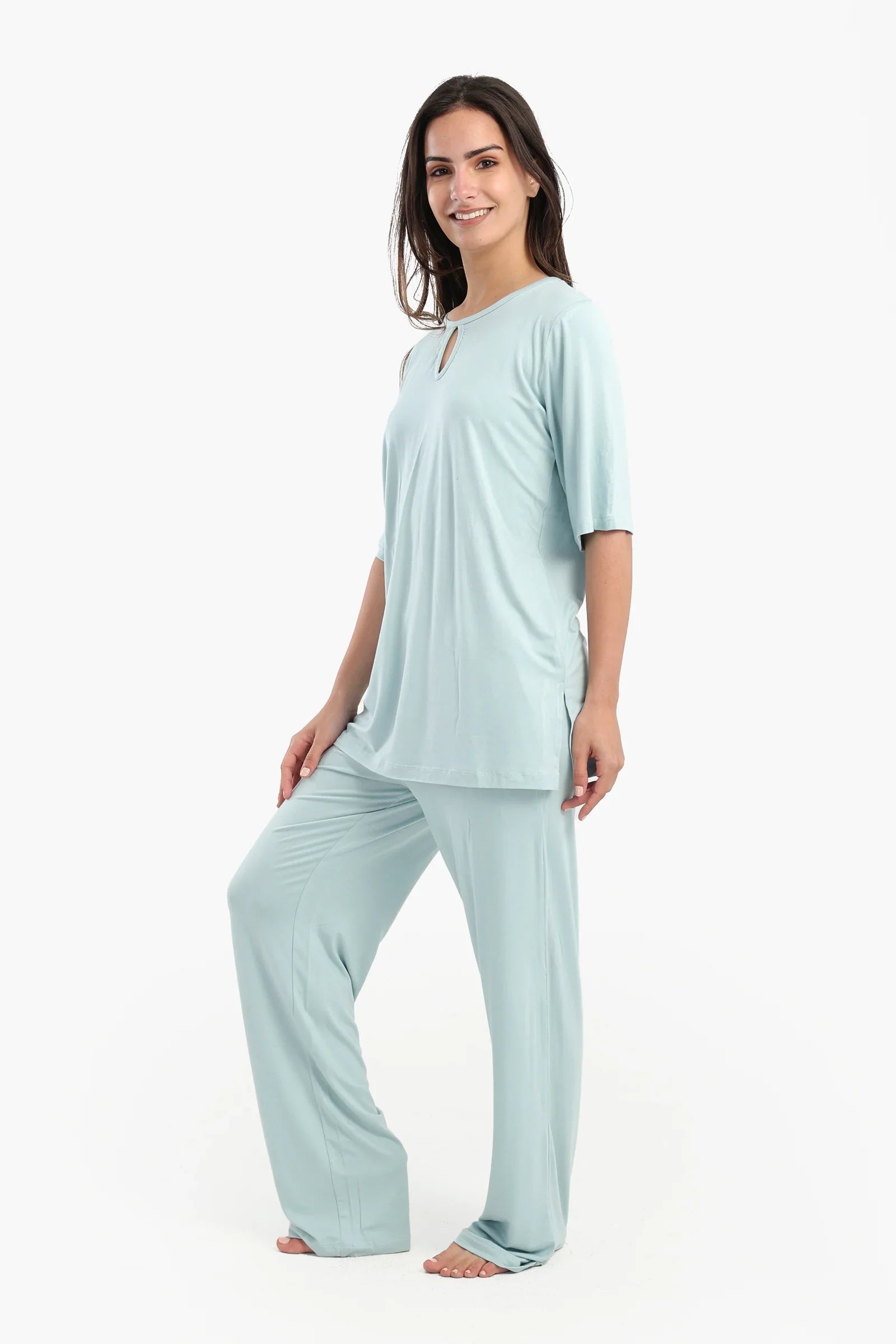 Pyjama Set with Keyhole Top