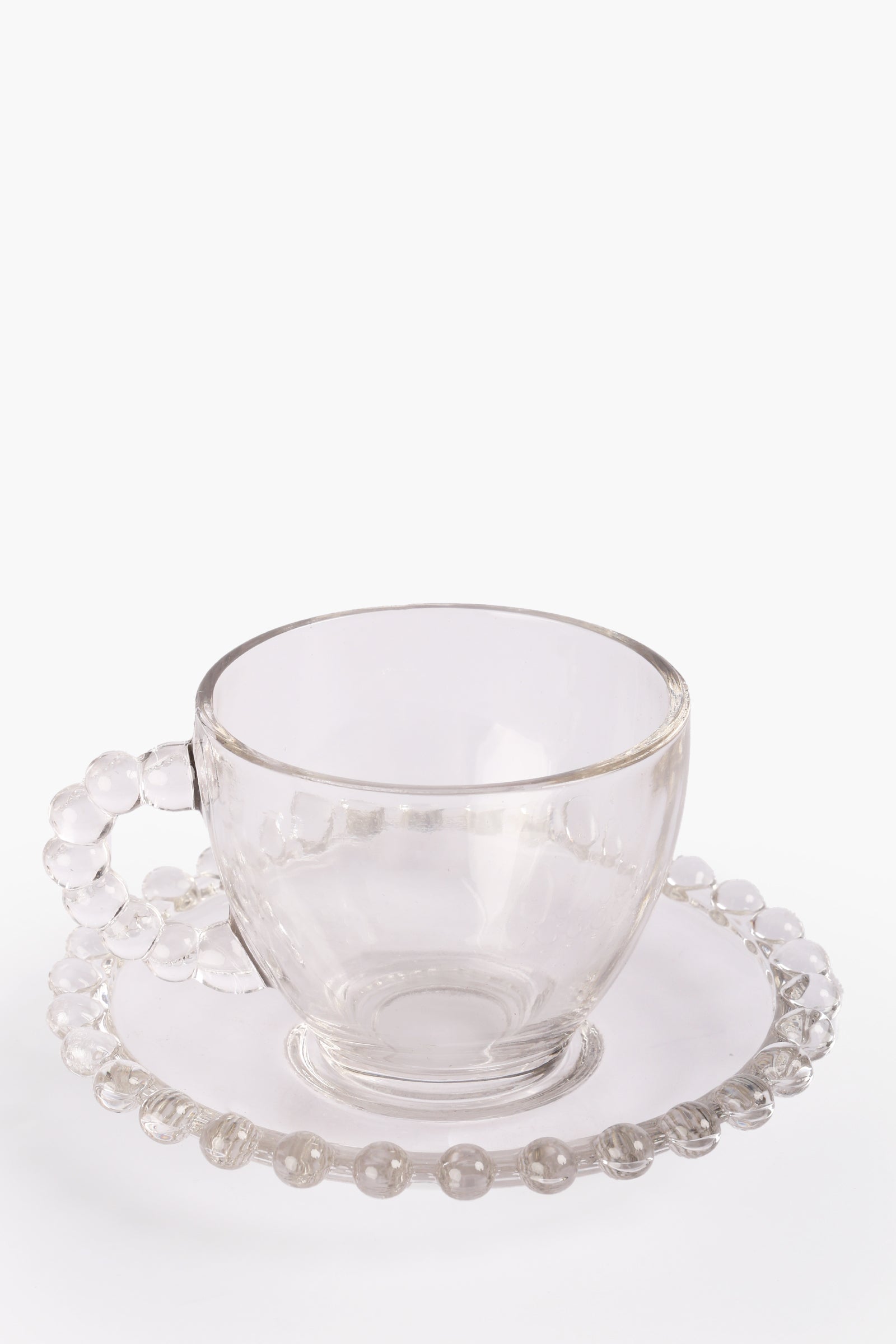 Pearl Glass Mug & Saucer Set